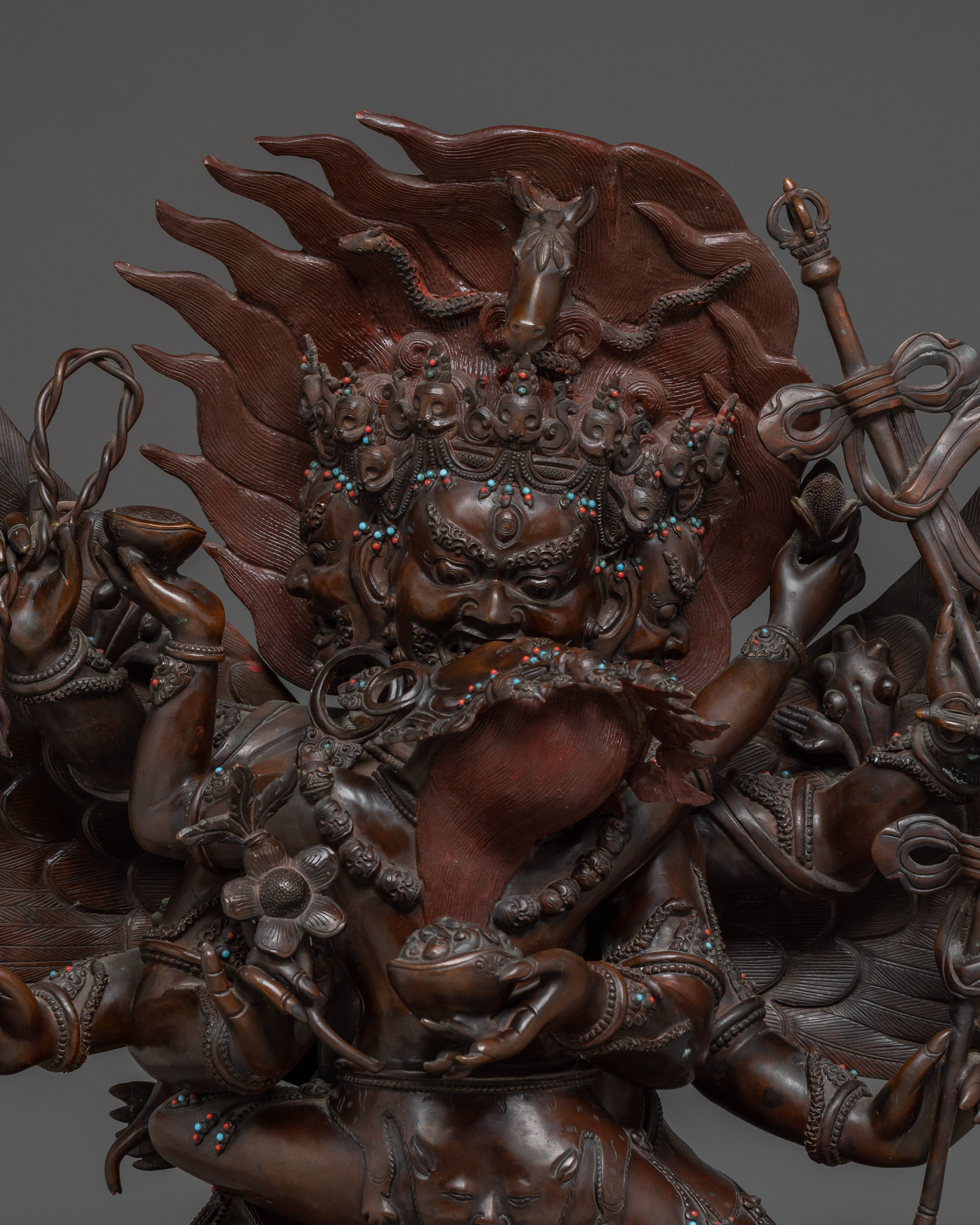 Wrathful Deity Hayagriva Sculpture | Protector in Vajrayana Buddhism