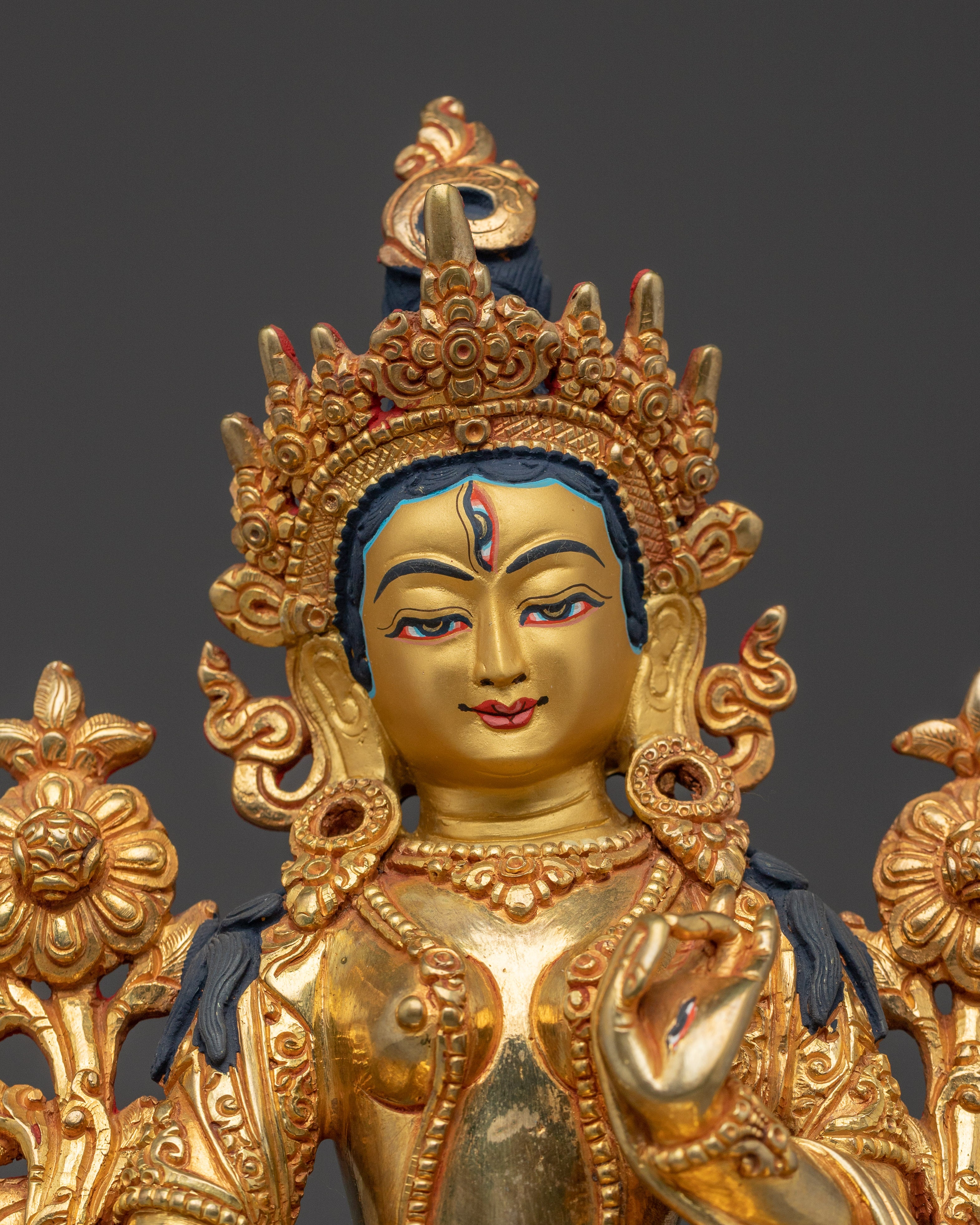 Serene White Tara Sculpture For Meditation - The White Liberator | Mother of Liberation