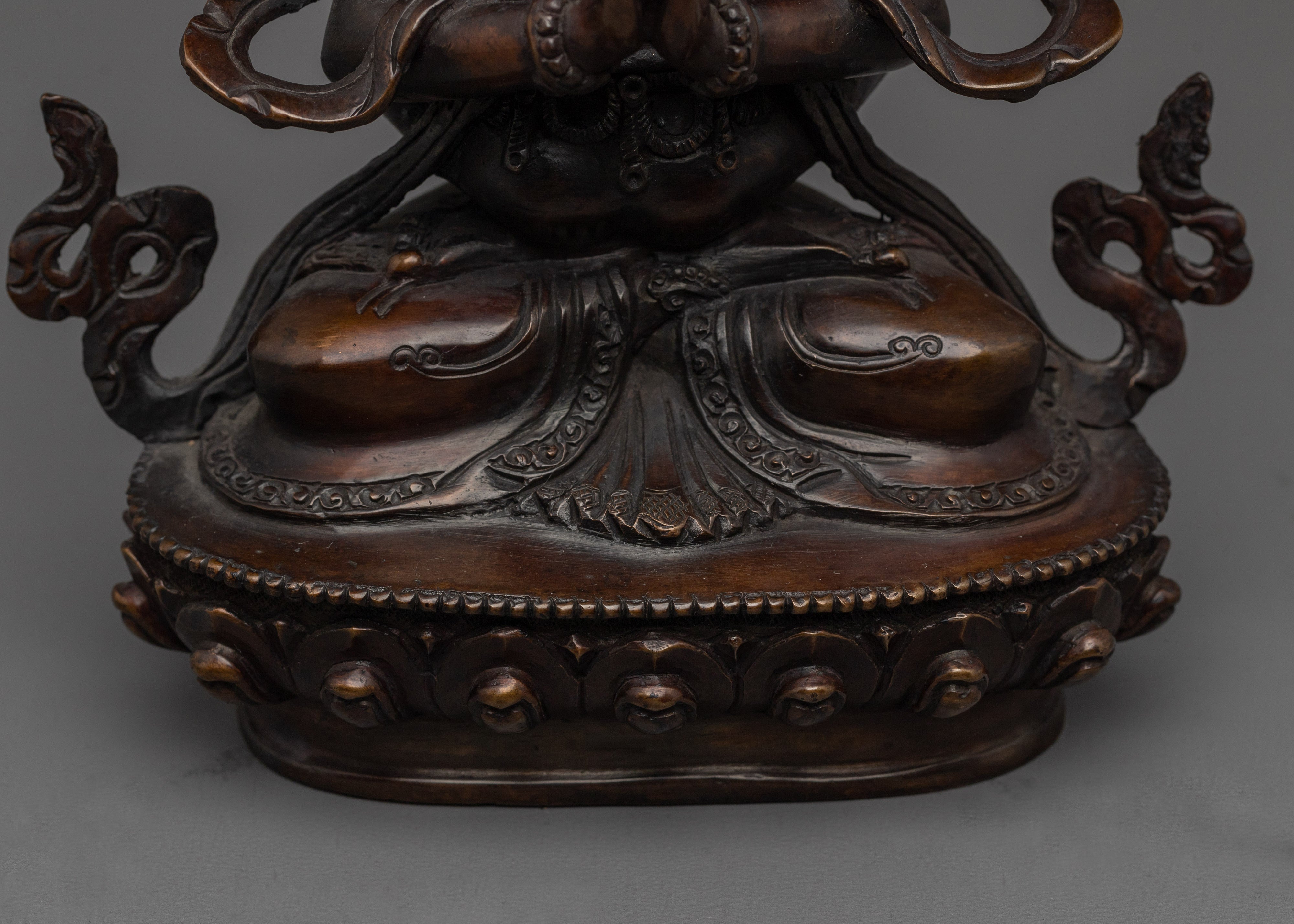 Handcrafted Buddhist Statue of Chenrezig With Consort | Healer in Tibetan Buddhism