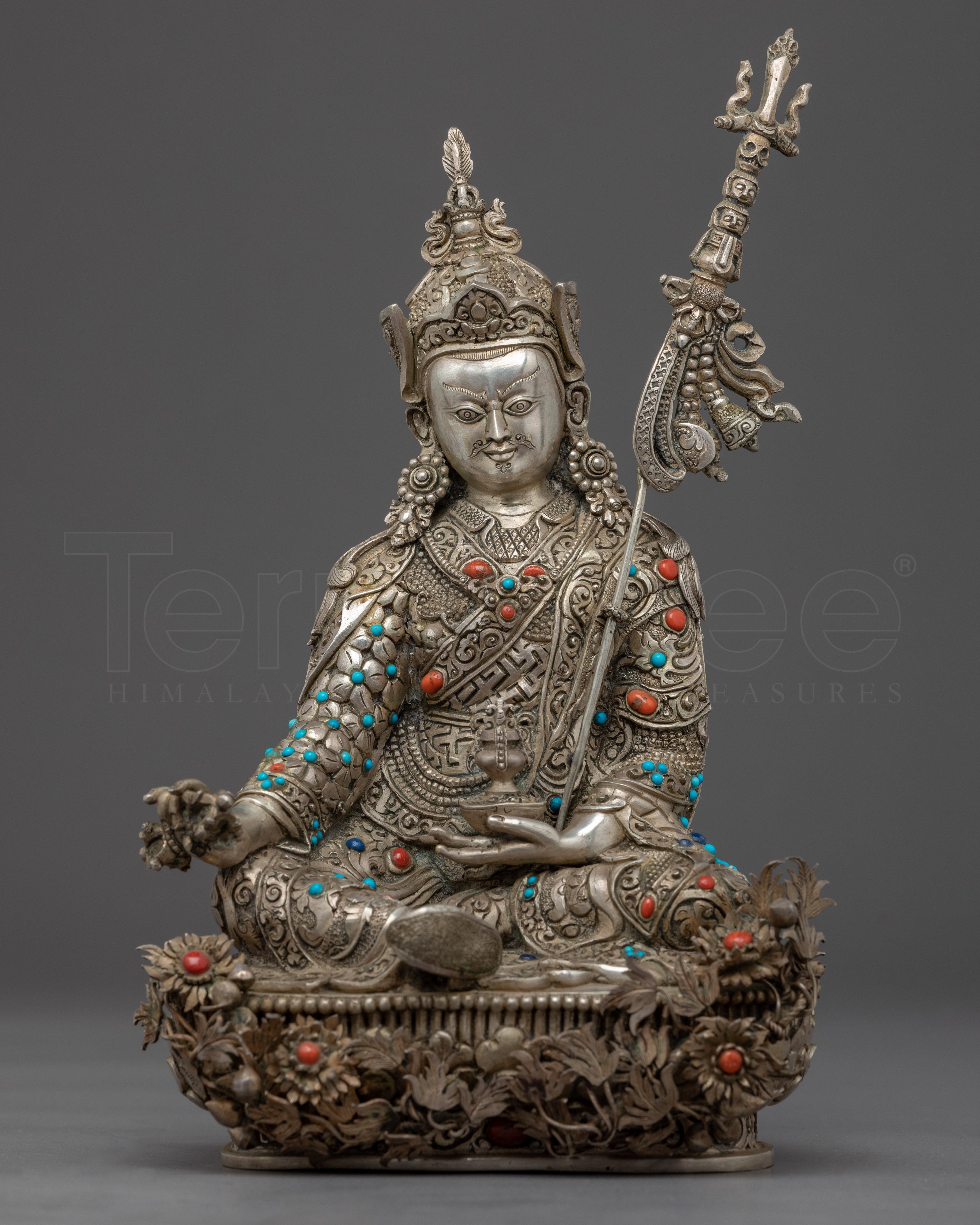 Semi Wrathful Guru Rinpoche Sculpture | Hand Crafted Himalayan Art