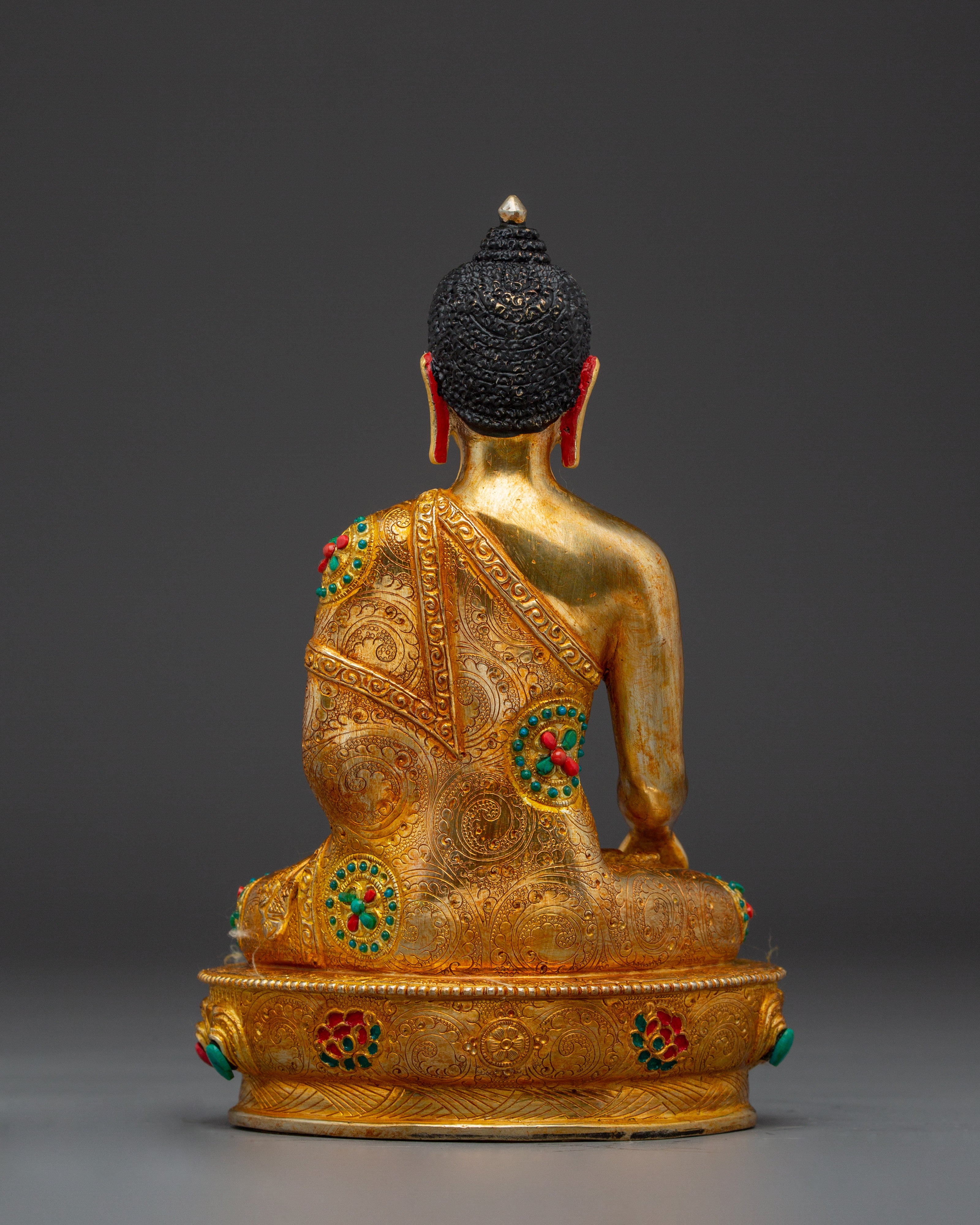 Peace Symbol Shakyamuni Buddha Statue | 24K Gold Gilded Art