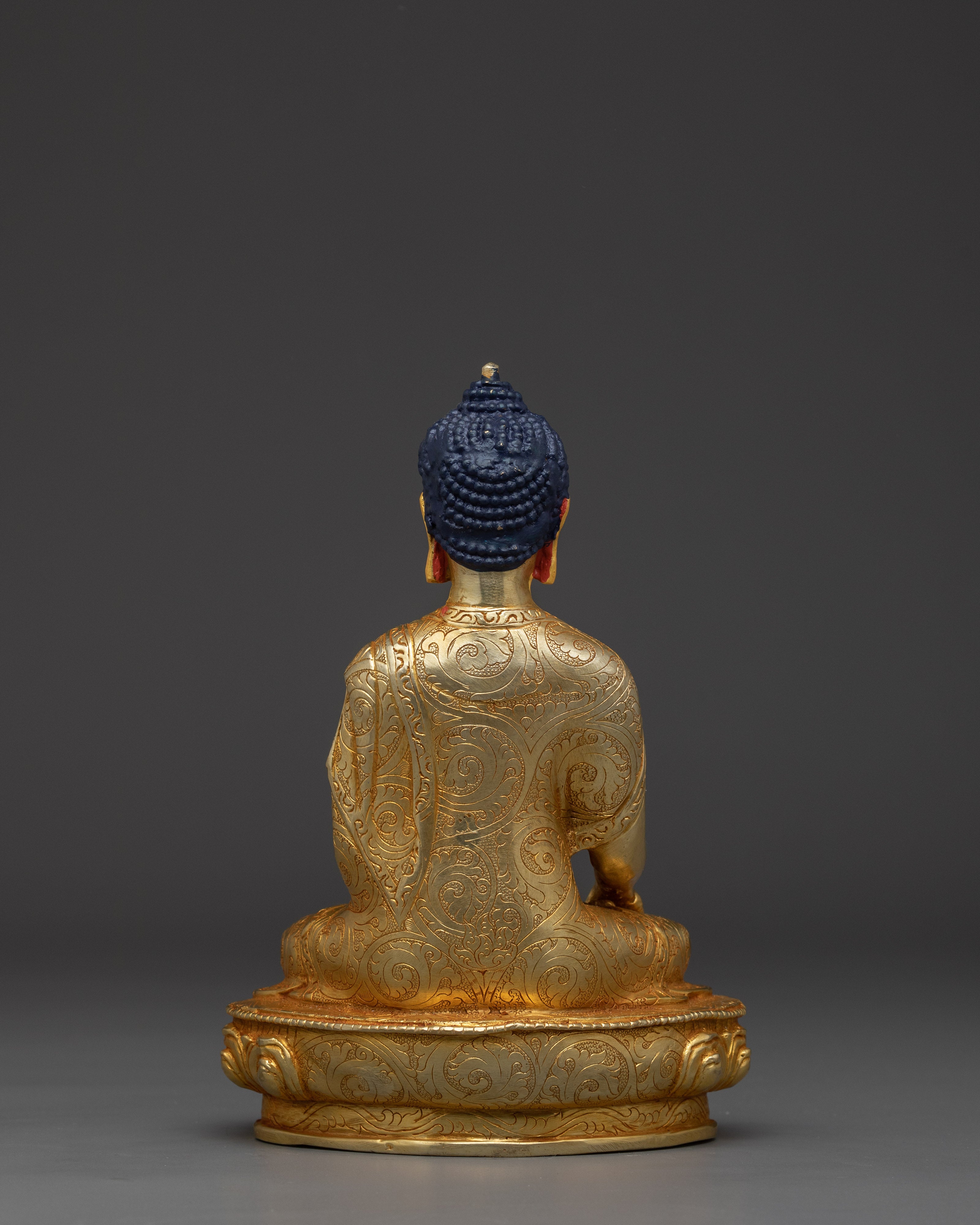 Handmade Shakyamuni Buddha in 24K Gold | Sculpture for Meditation and Shrine