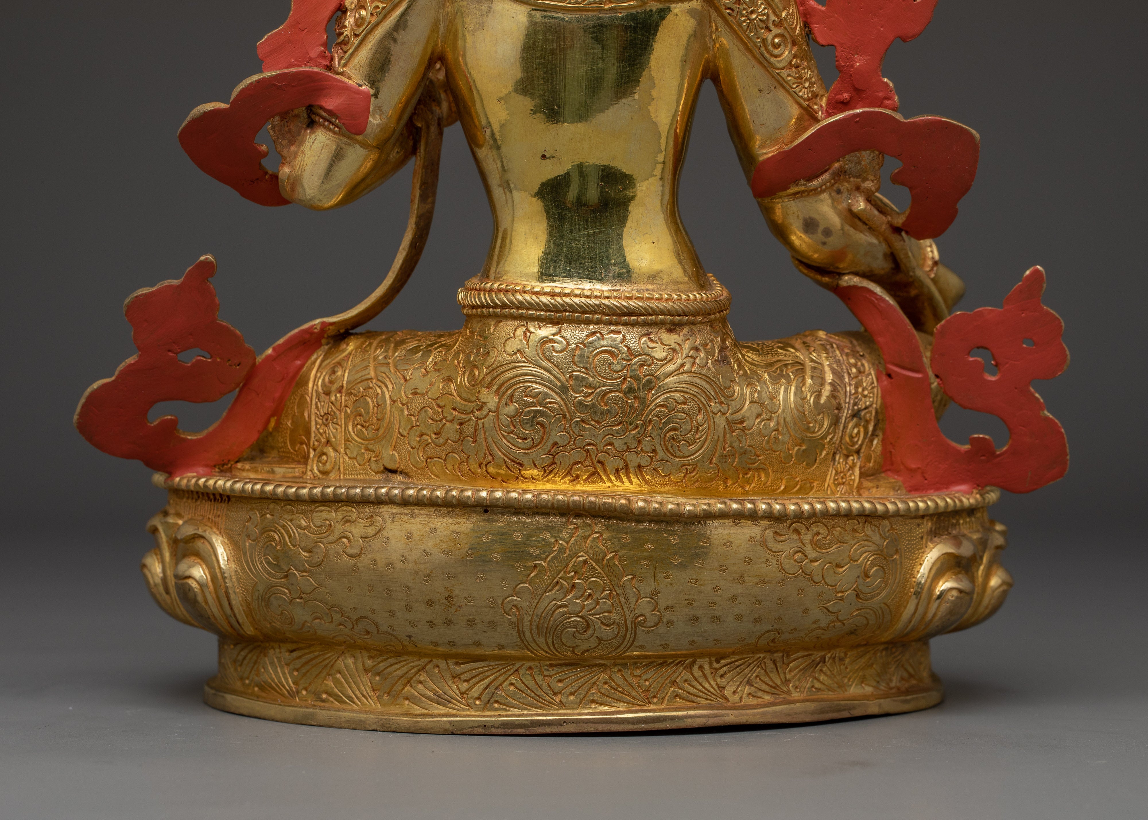 24K gold Green Tara statue | Sculpture of Compassionate Protection