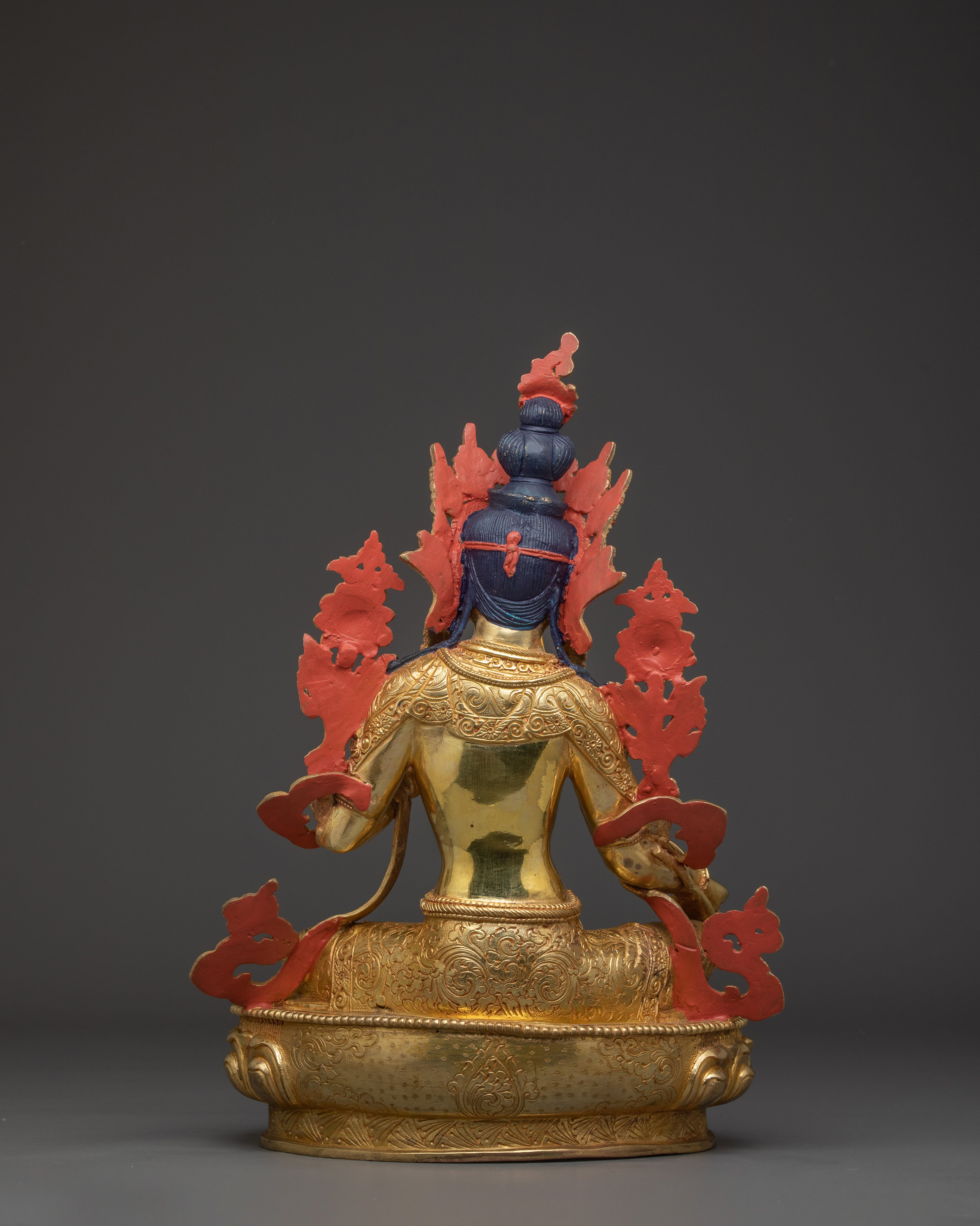 24K gold Green Tara statue | Sculpture of Compassionate Protection