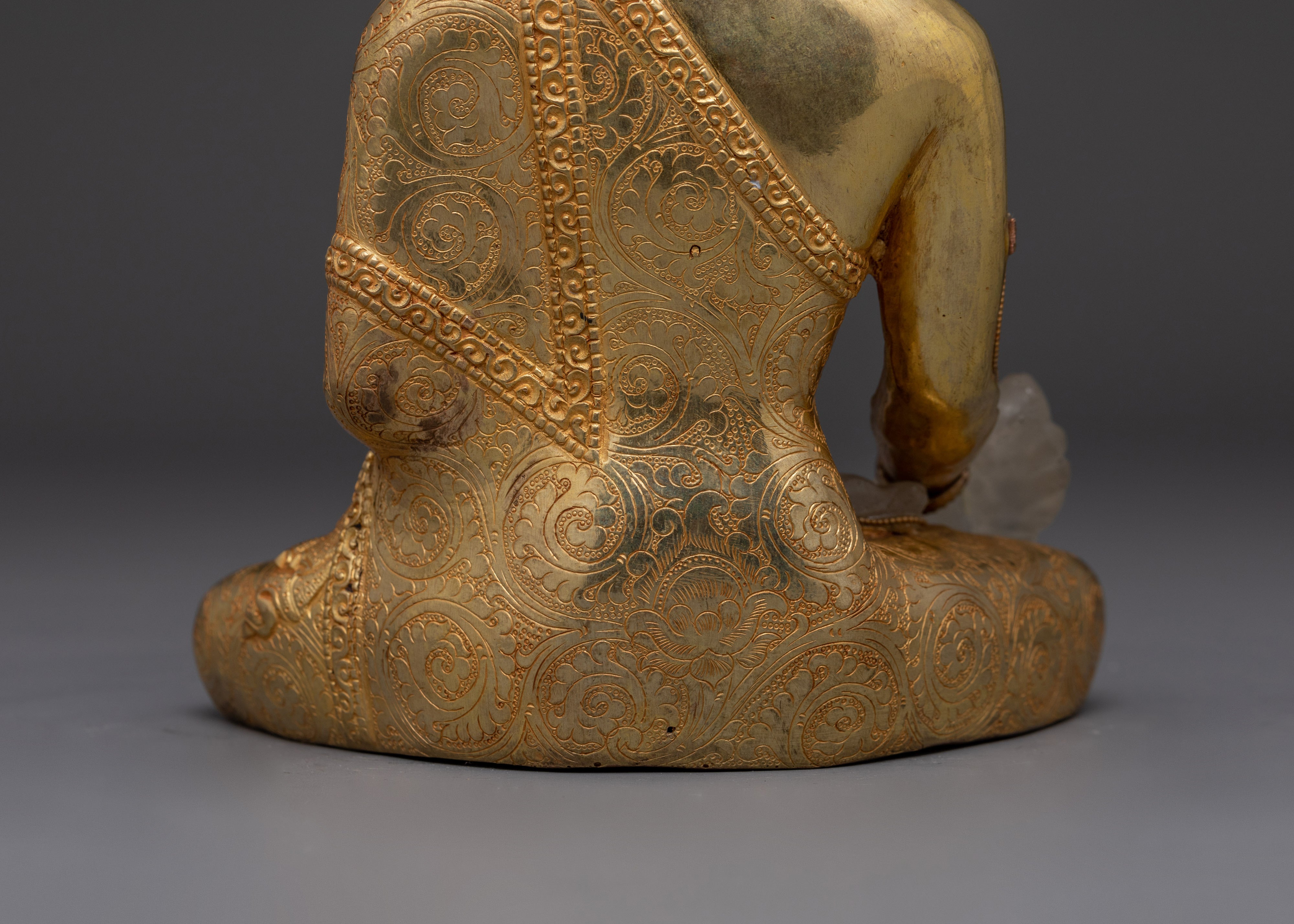 Medicine Buddha Healing Statue | 24K Gold with Crystal Body Artwork