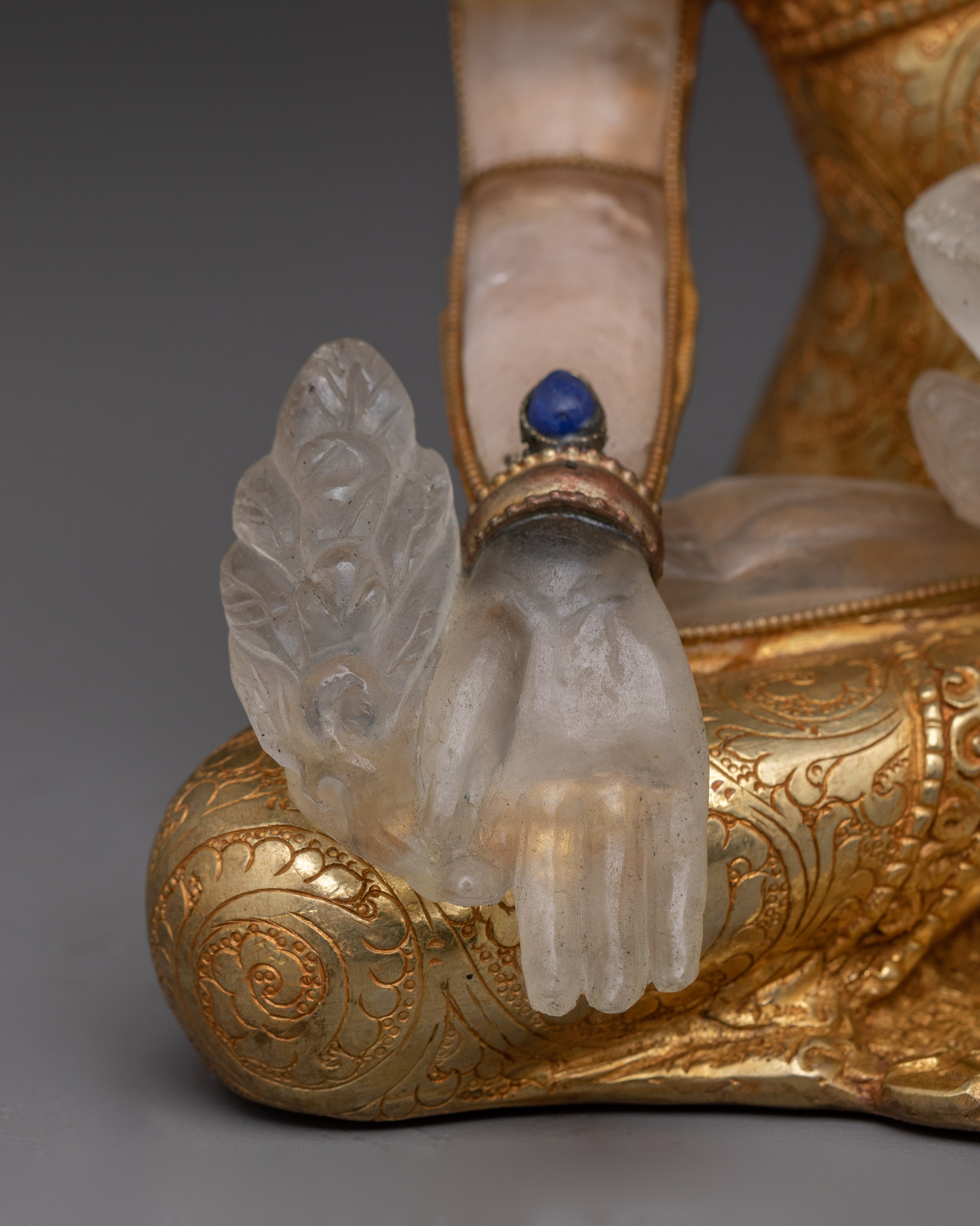 Medicine Buddha Healing Statue | 24K Gold with Crystal Body Artwork