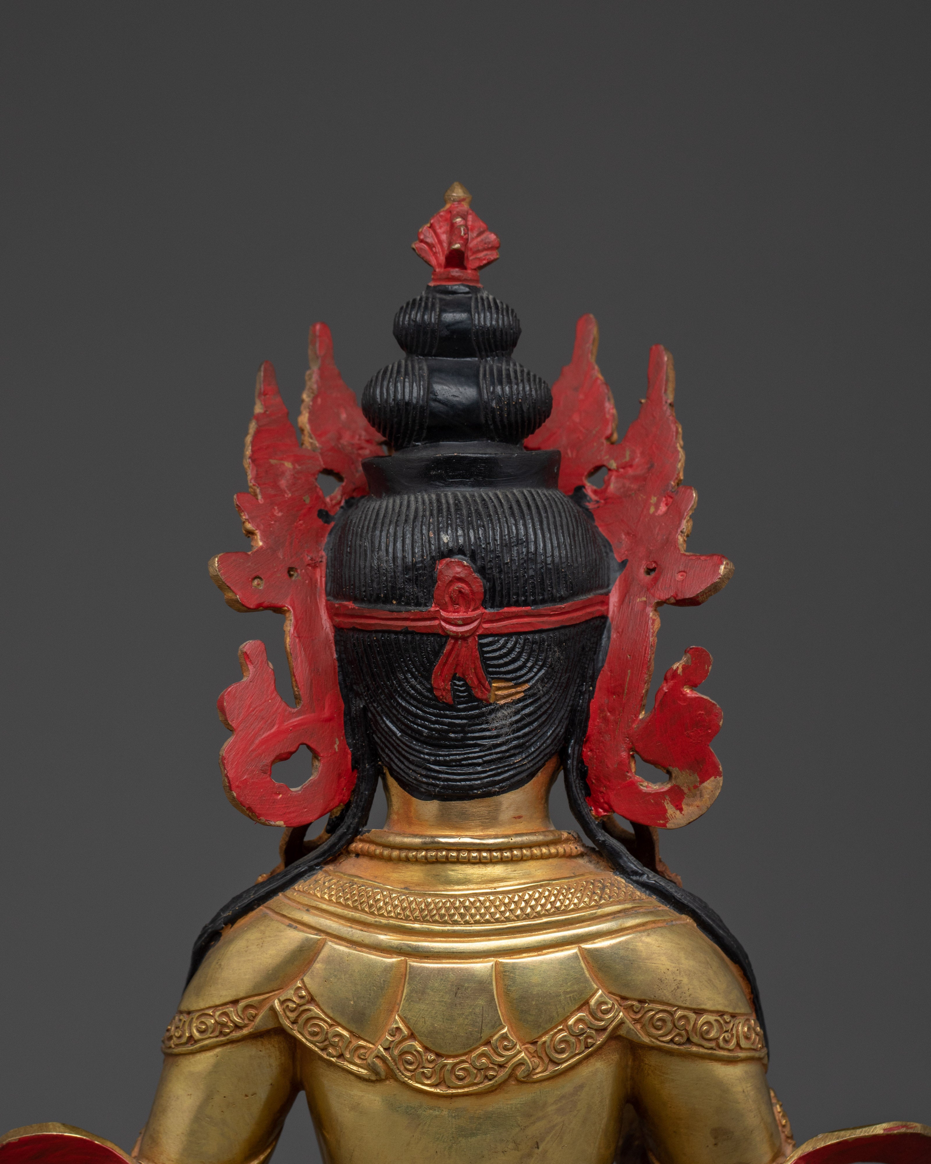 Handcrafted 24K Gold Gilded Vajrasattva Buddhist Sculpture | Sacred Purification Deity