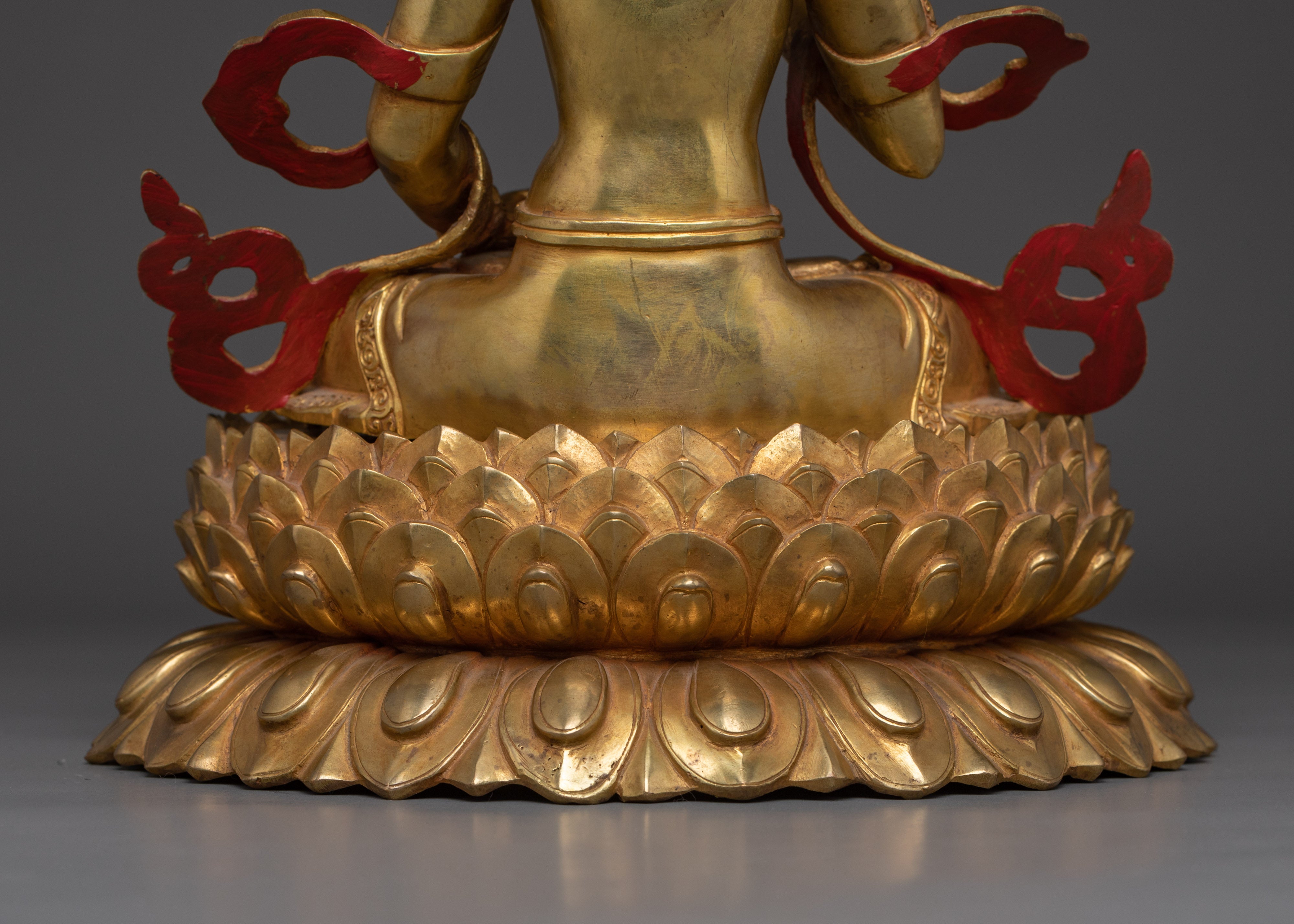 Handcrafted 24K Gold Gilded Vajrasattva Buddhist Sculpture | Sacred Purification Deity