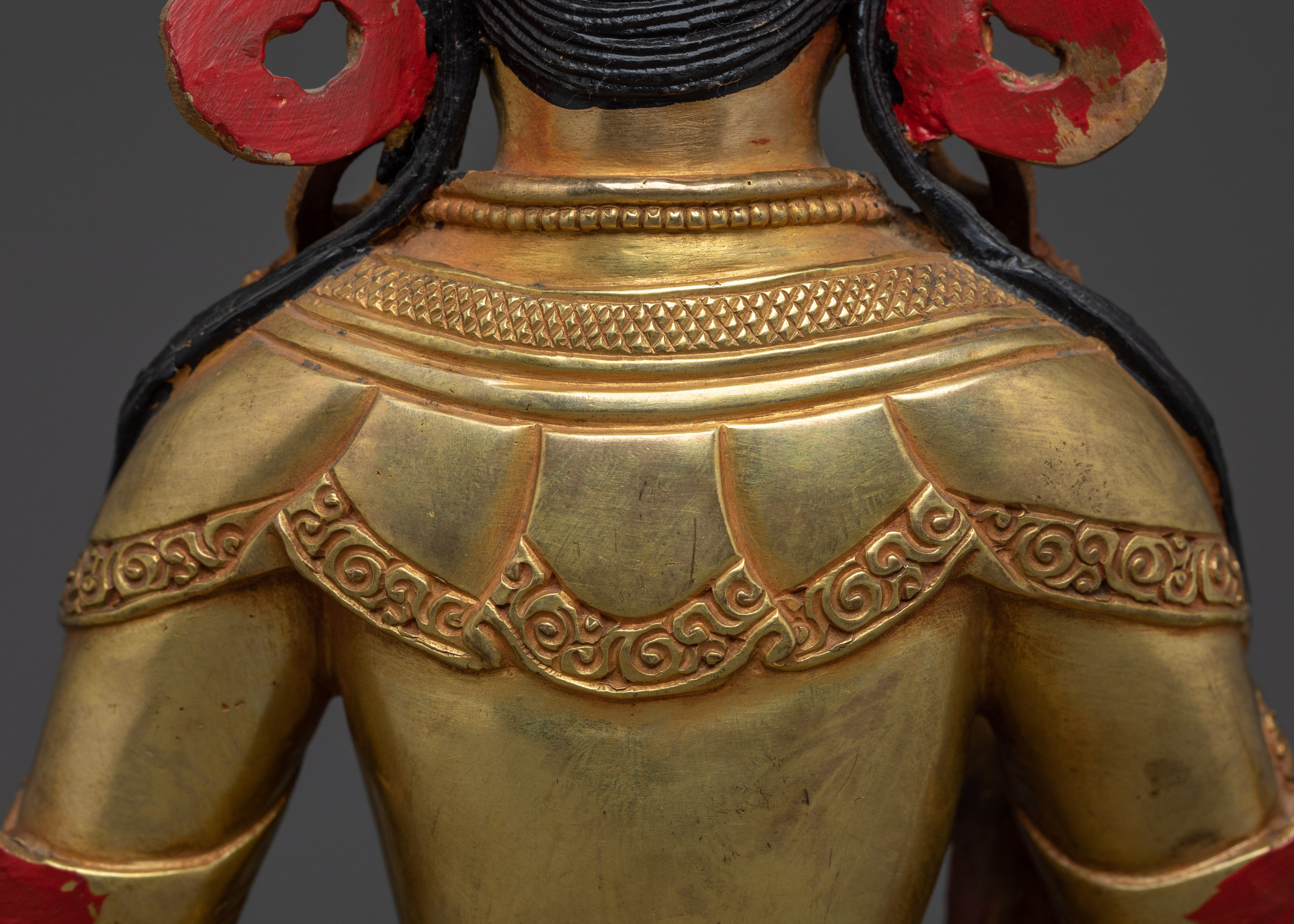 Handcrafted 24K Gold Gilded Vajrasattva Buddhist Sculpture | Sacred Purification Deity