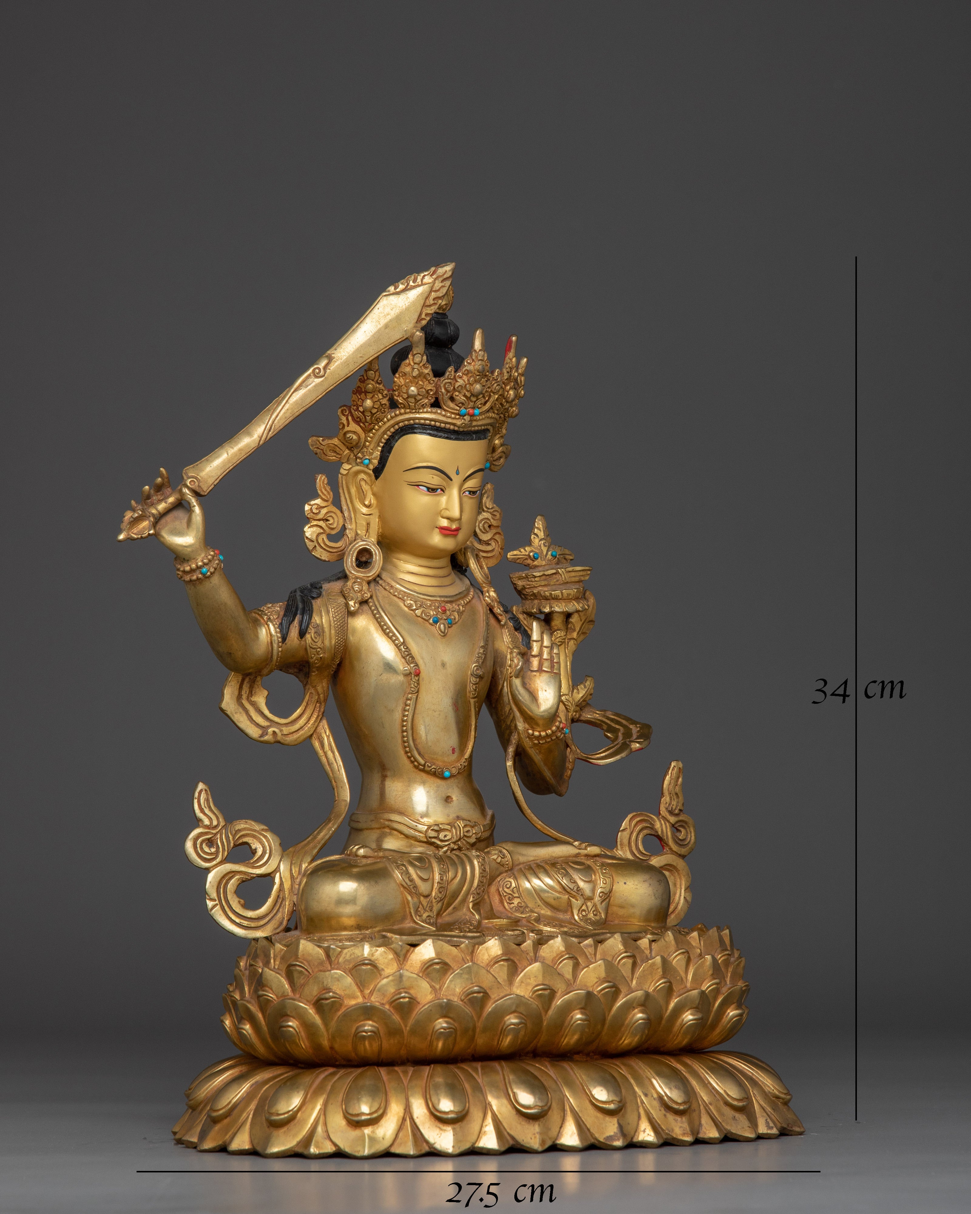 Manjushri Copper Statue for Meditation