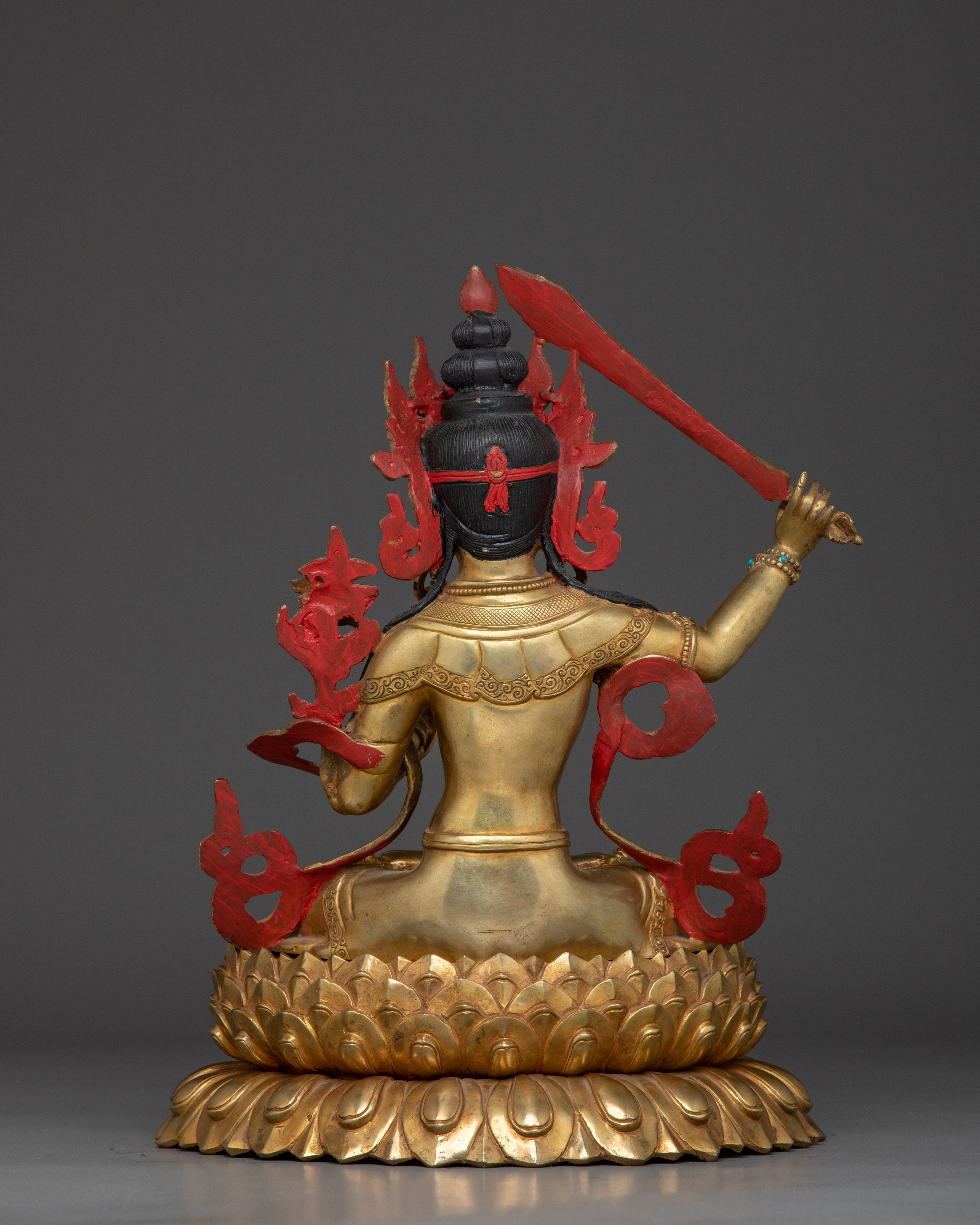 Manjushri Copper Statue for Meditation | Sword of Wisdom Deity