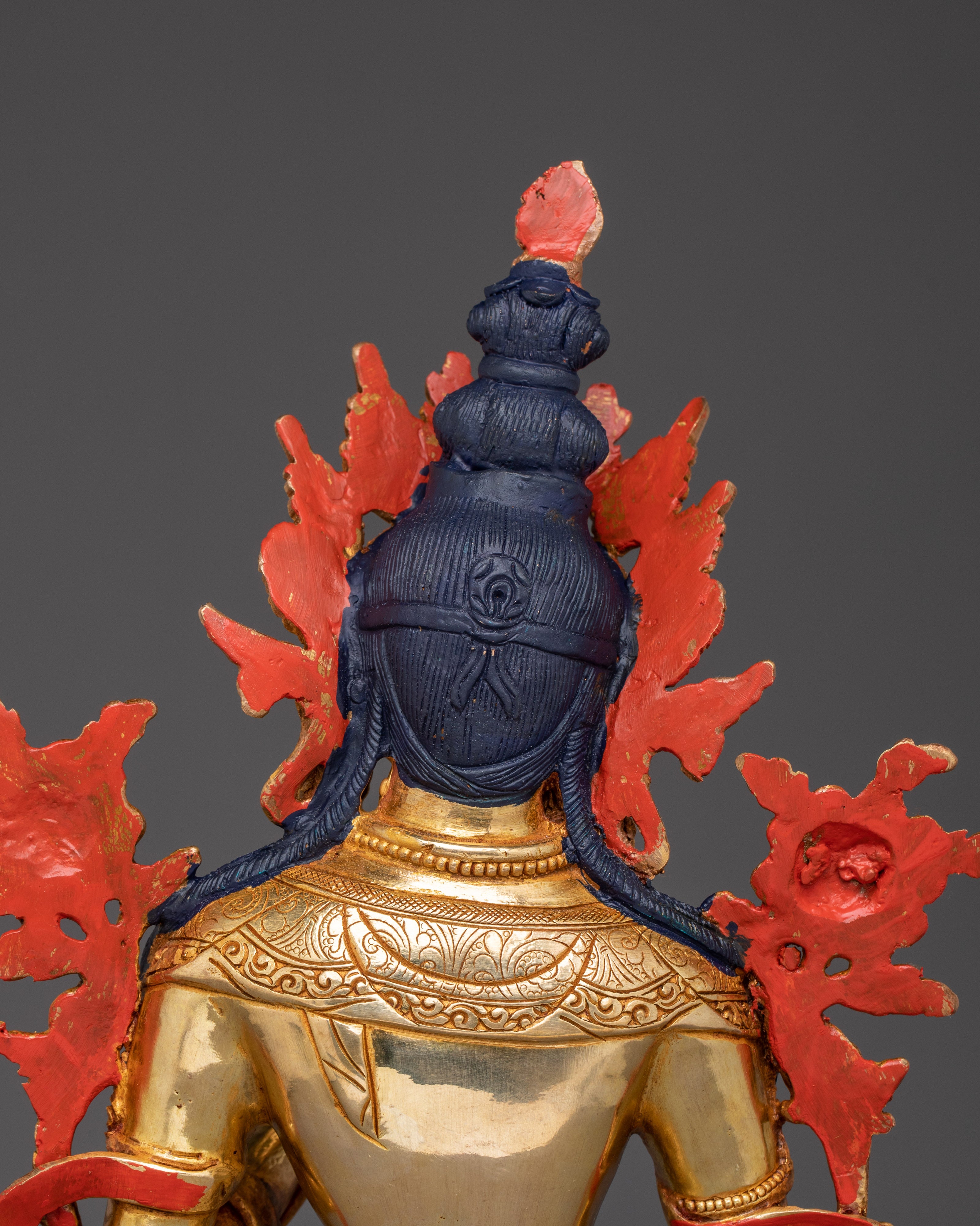 Handcrafted Gold Gilded Green Tara Statue | Compassionate Female Bodhisattva