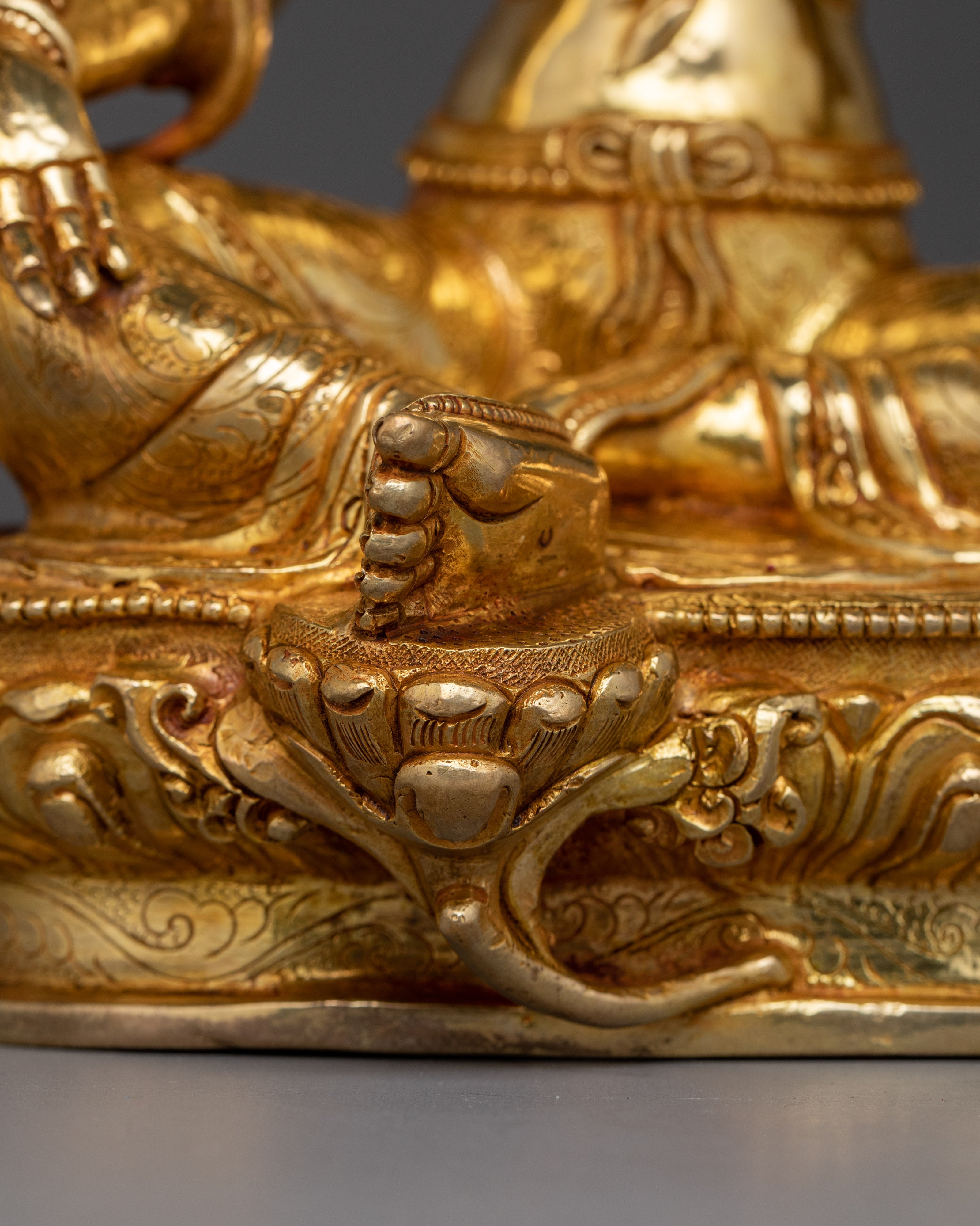 Handcrafted Gold Gilded Green Tara Statue | Compassionate Female Bodhisattva