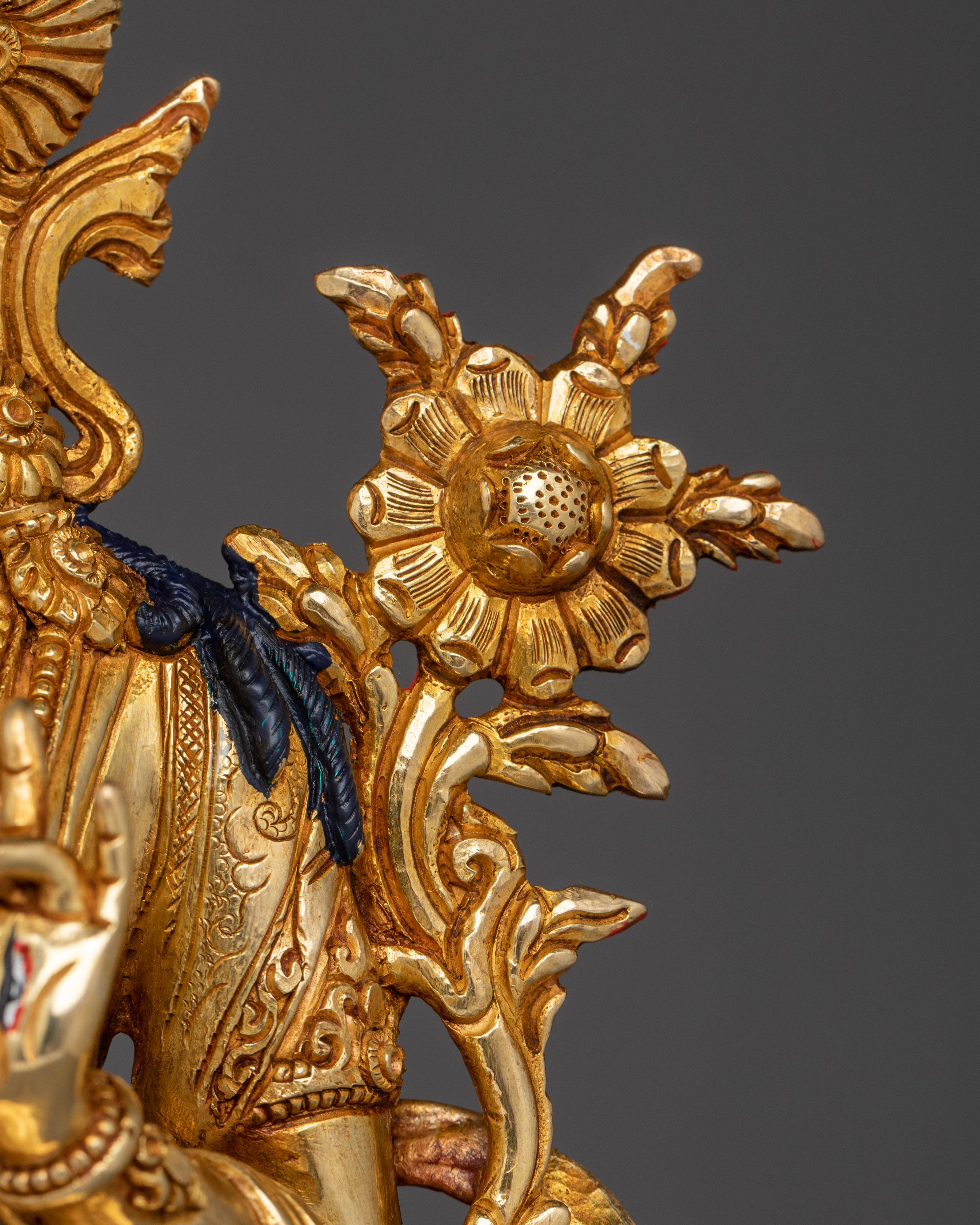 24K Gold Gilded White Tara Statue | Healing and Longevity Deity