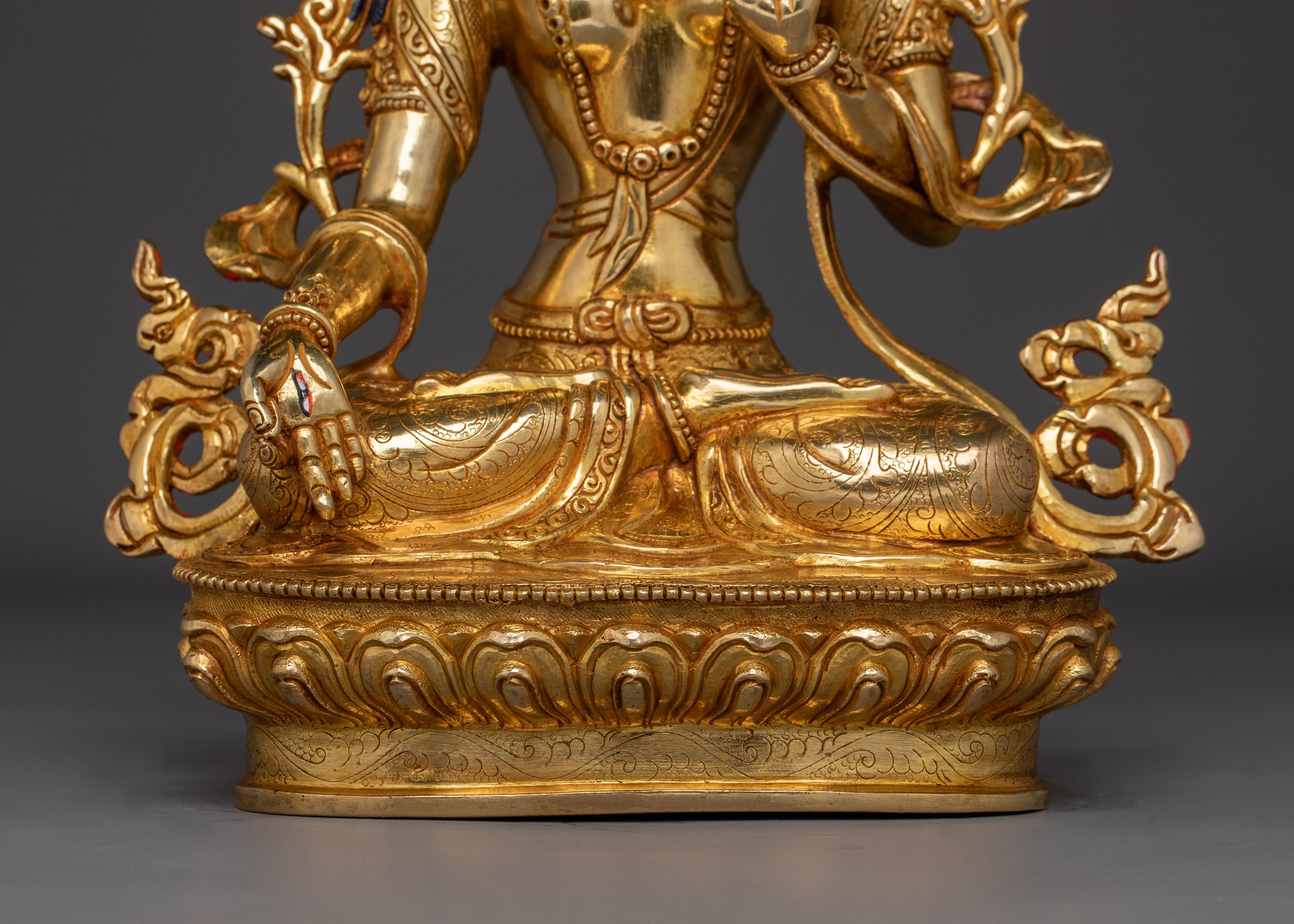 24K Gold Gilded White Tara Statue | Healing and Longevity Deity