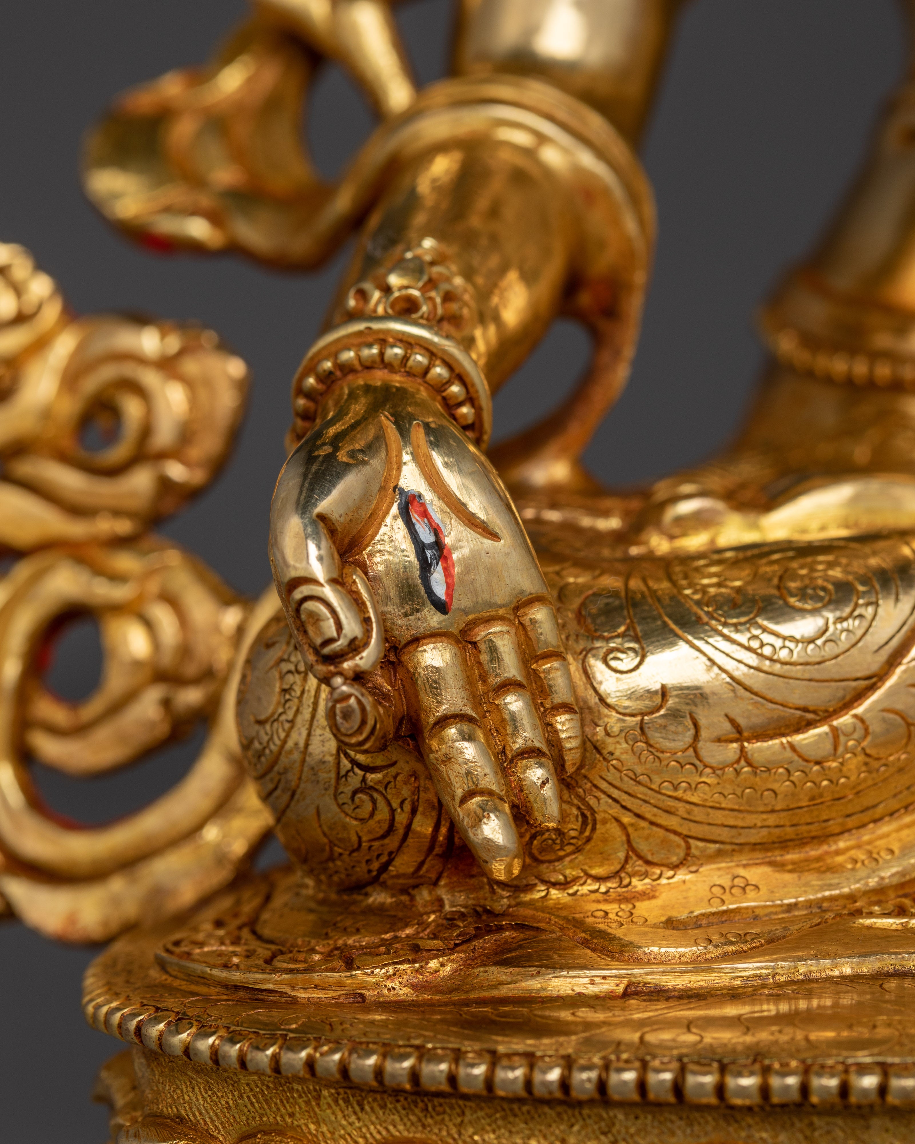 24K Gold Gilded White Tara Statue | Healing and Longevity Deity