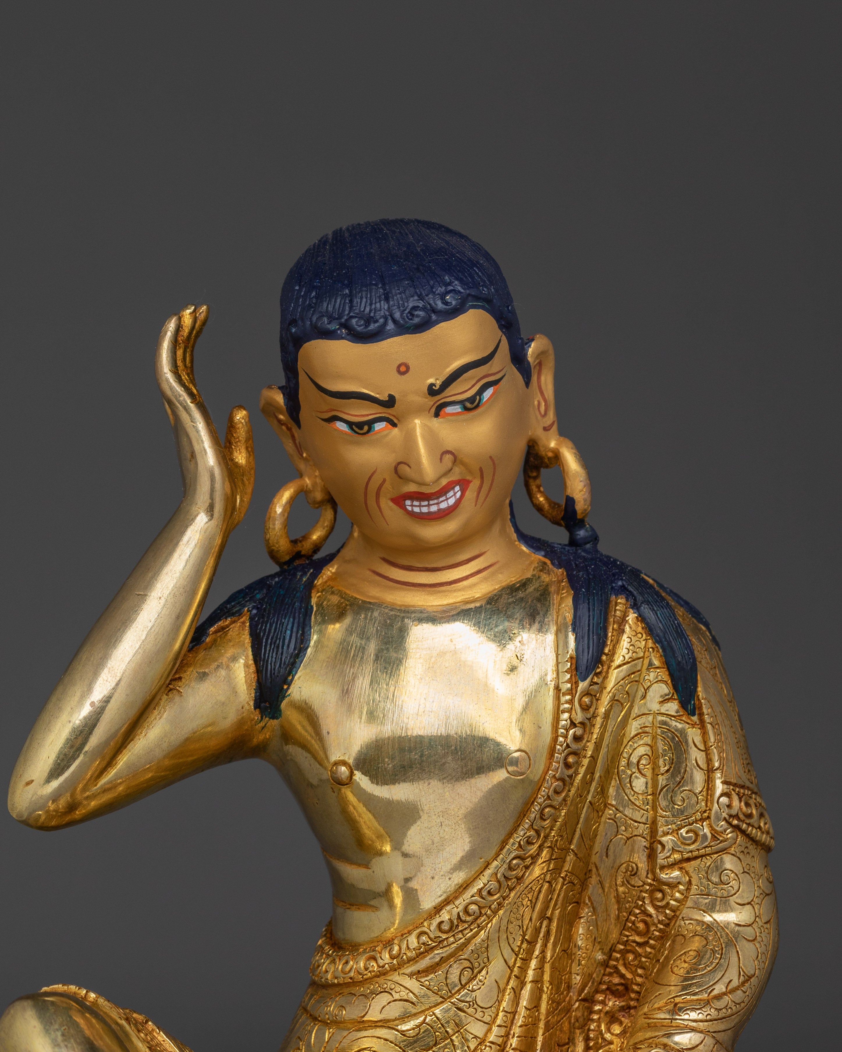 Handcrafted Milarepa Statue for Meditation | Tibetan Yogi Saint Copper Sculpture