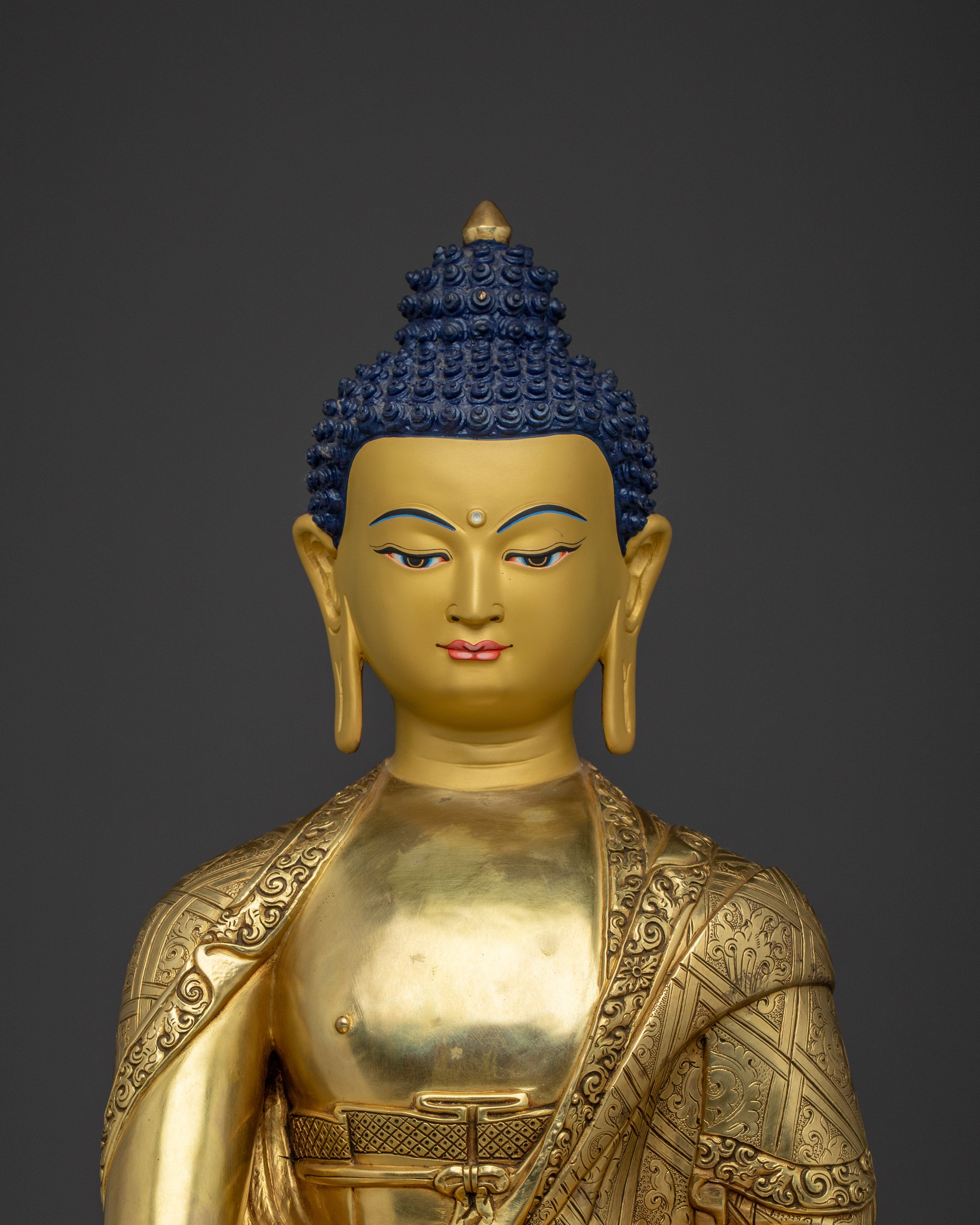 Majestic Shakyamuni Buddha statue 22.4" | Enlightened Buddha for Meditation