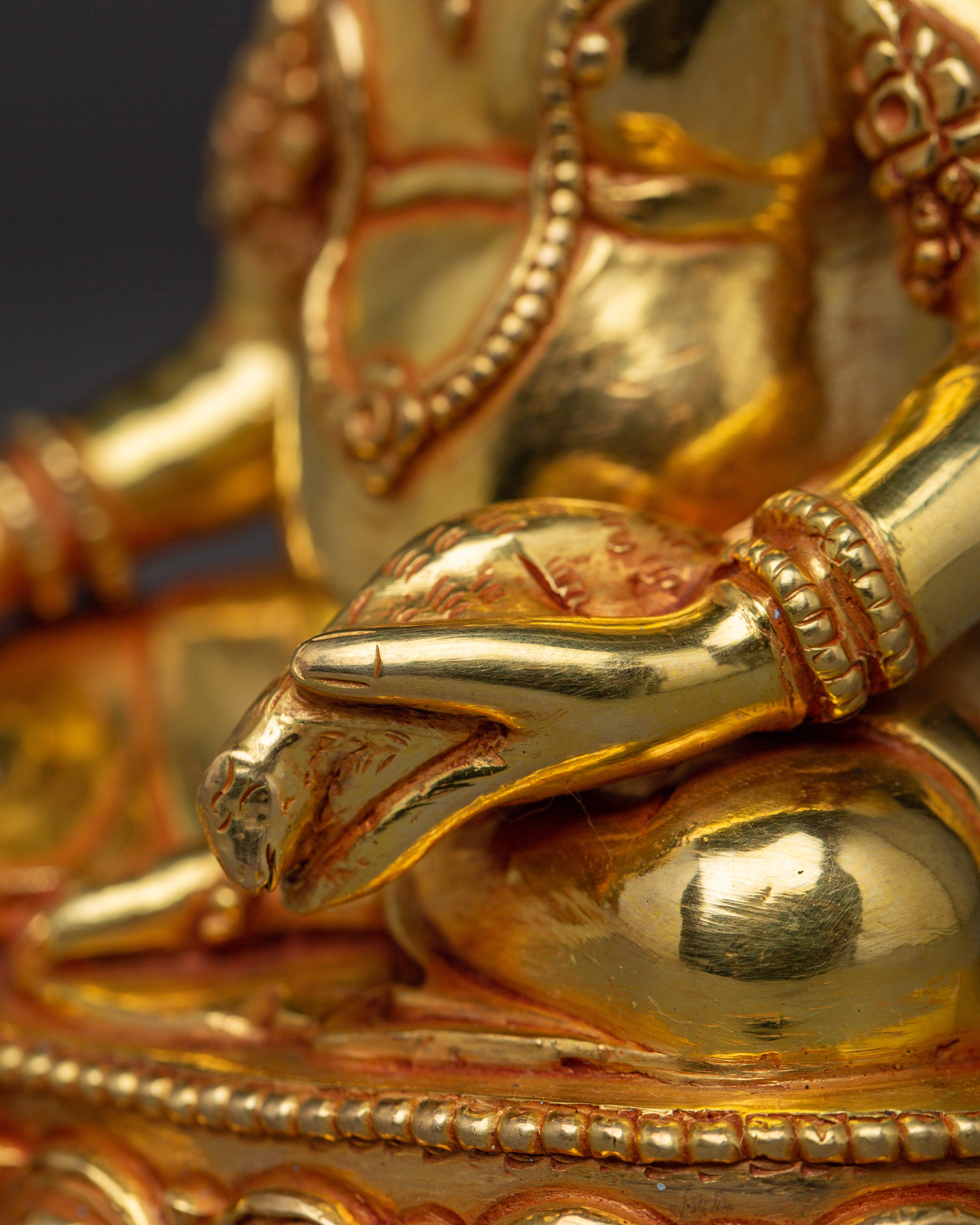 Handcrafted Gold Gilded Copper Dzambhala Deity | Wealth and Prosperity Deity