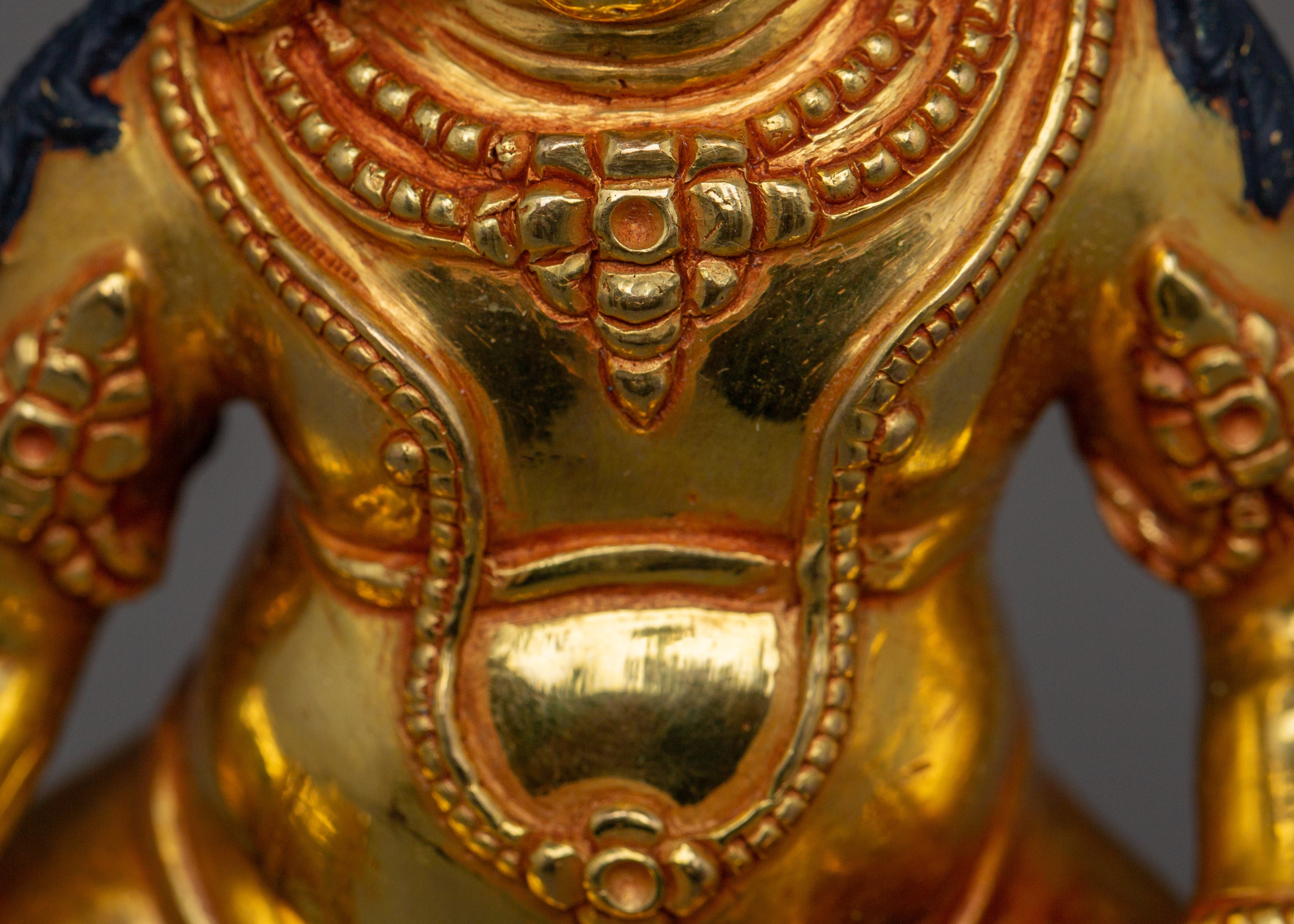 Handcrafted Gold Gilded Copper Dzambhala Deity | Wealth and Prosperity Deity