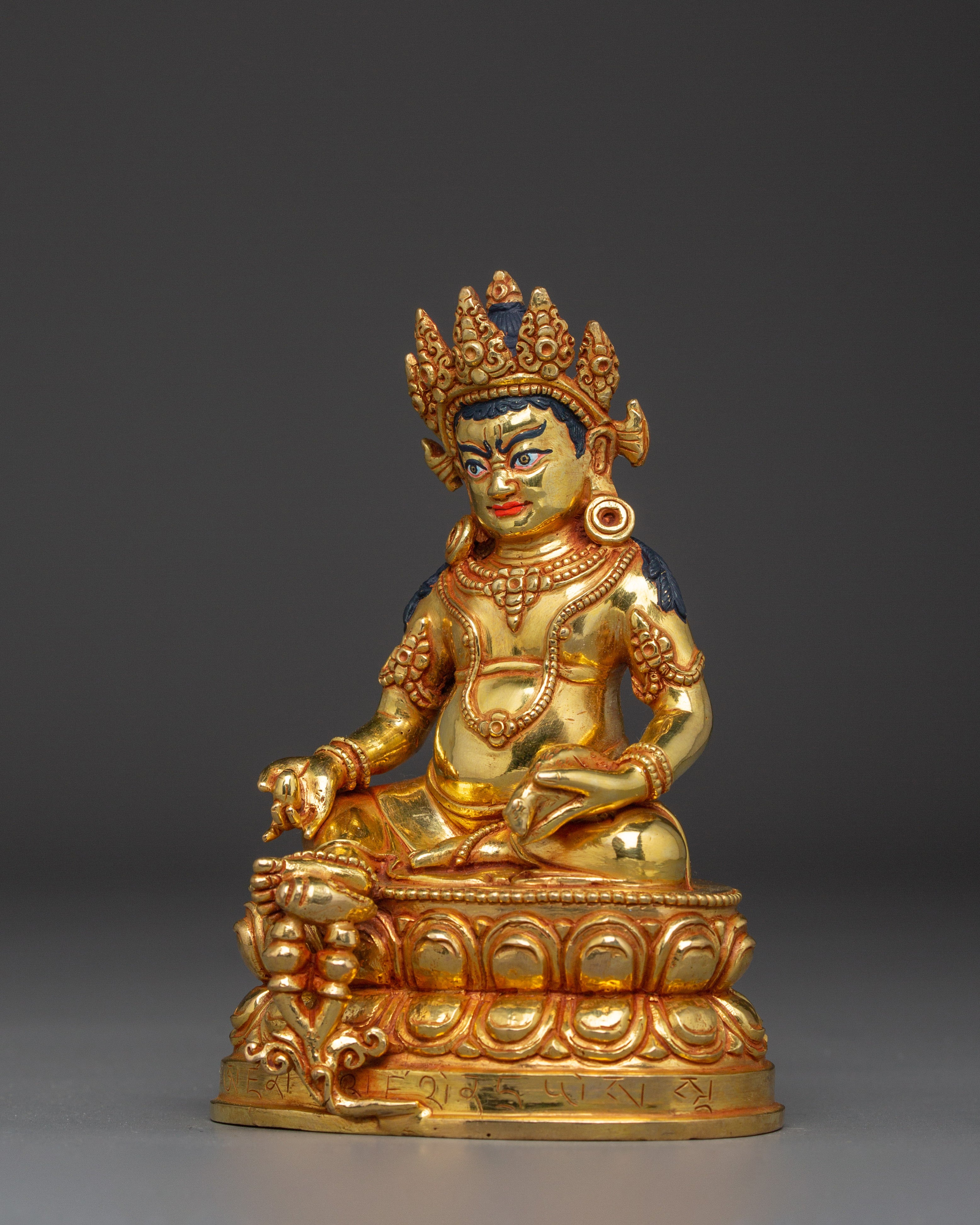 Handcrafted Gold Gilded Copper Dzambhala Deity | Wealth and Prosperity Deity