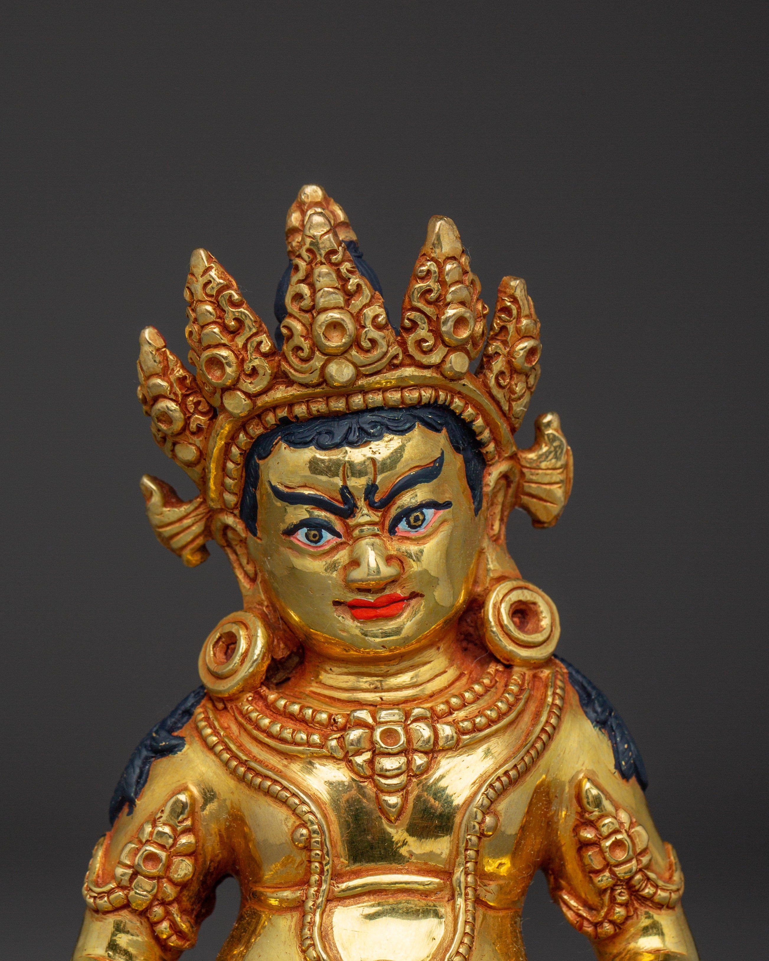 Handcrafted Gold Gilded Copper Dzambhala Deity | Wealth and Prosperity Deity