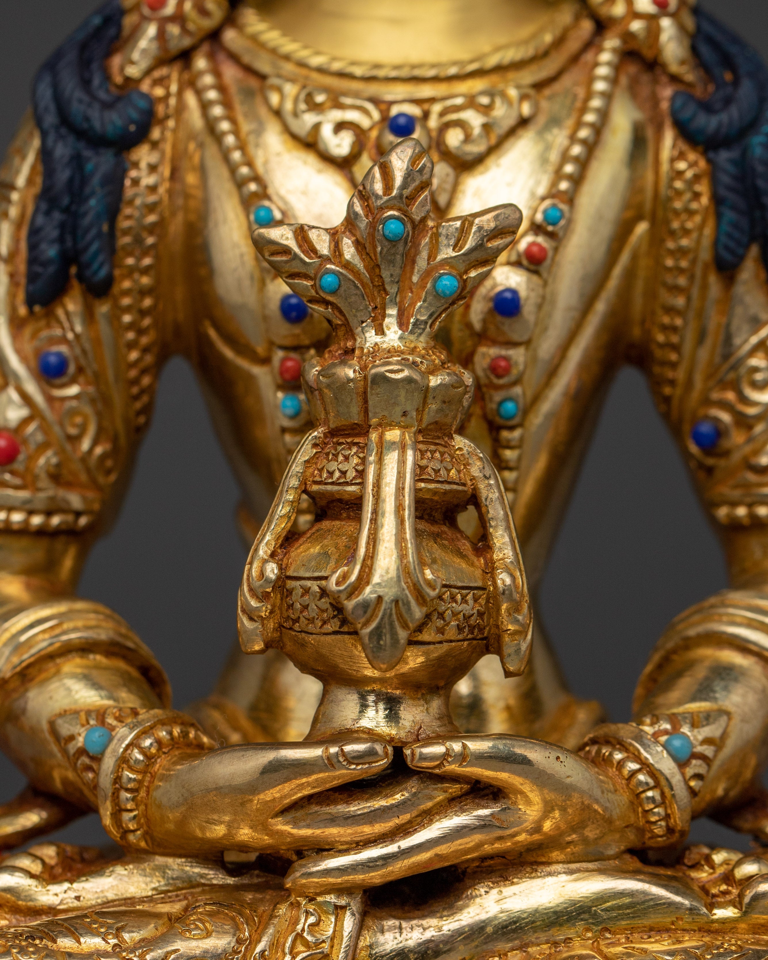 Traditional Buddhist Amitayus deity figurine | Symbol of Health and Long Life