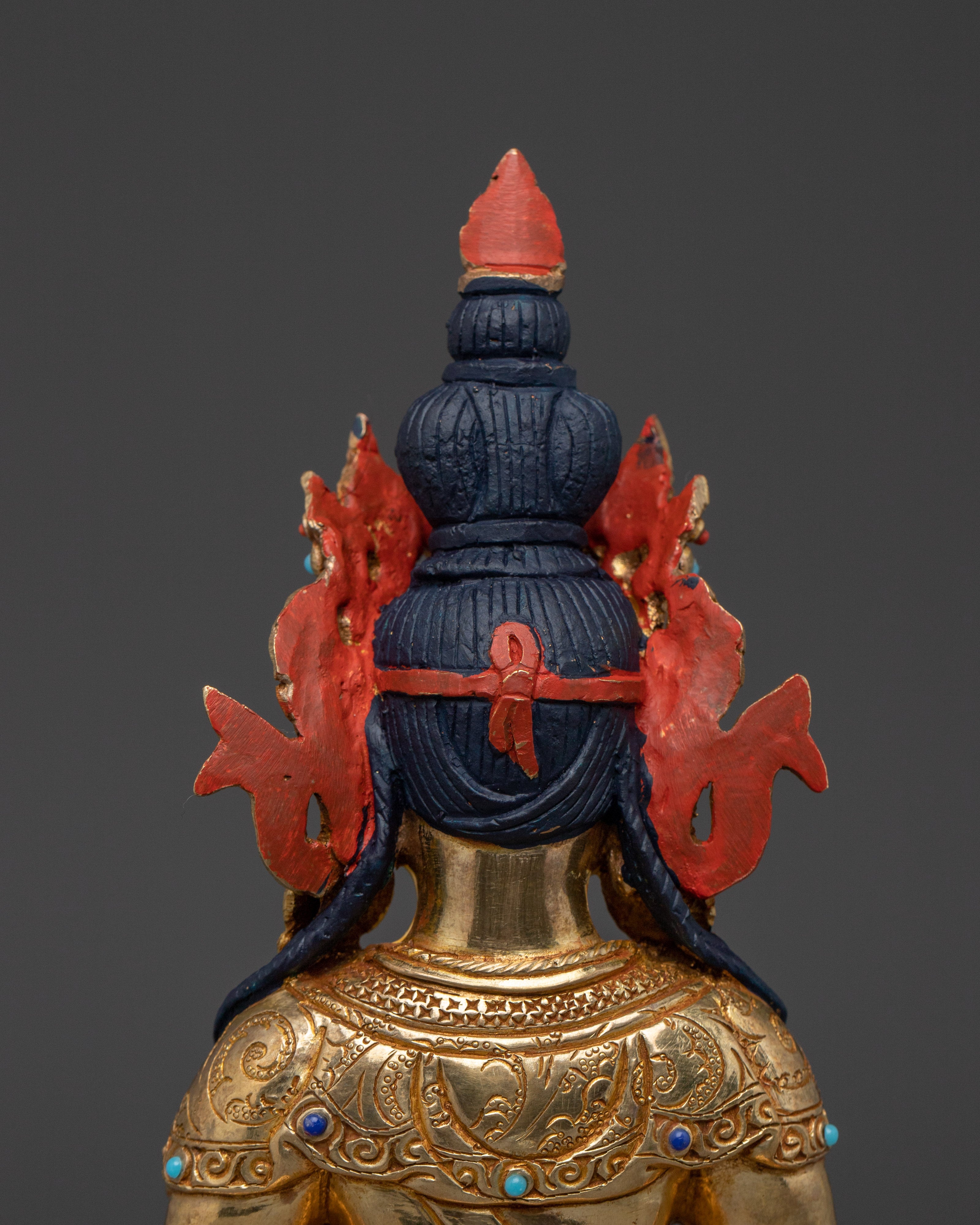 Traditional Buddhist Amitayus deity figurine | Symbol of Health and Long Life
