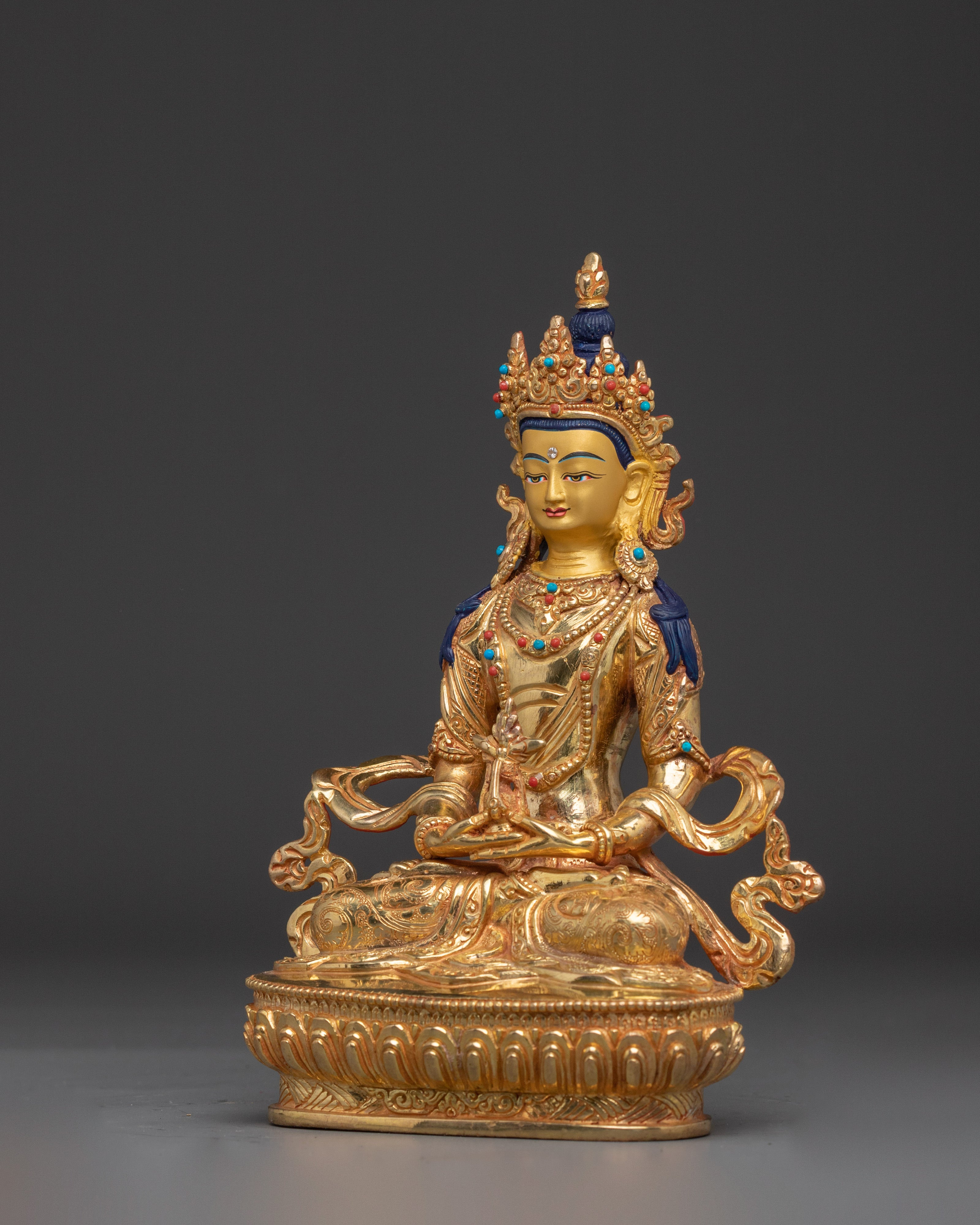 Handcrafted Amitayus copper statue | Meditation and Spiritual Longevity