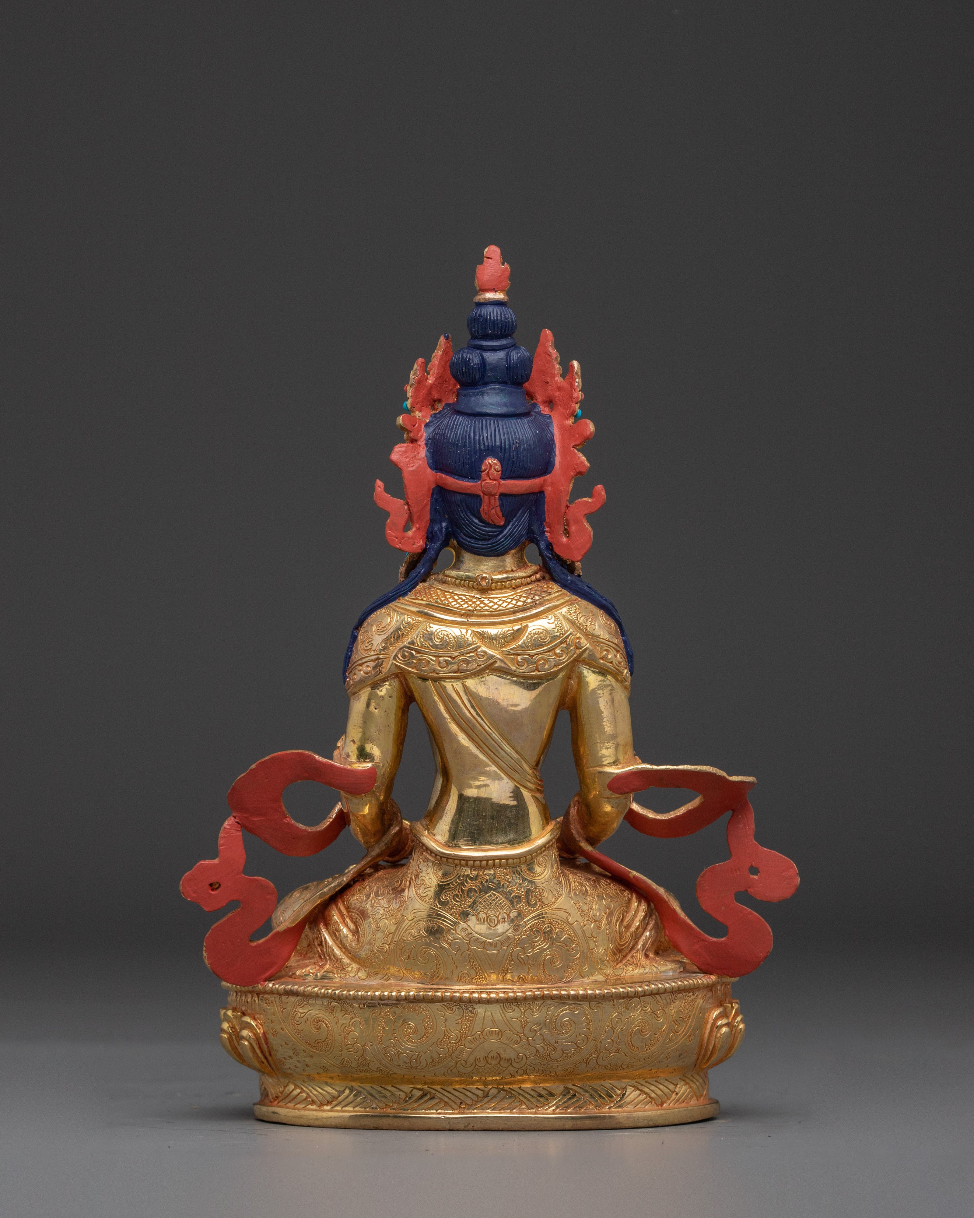 Handcrafted Amitayus copper statue | Meditation and Spiritual Longevity