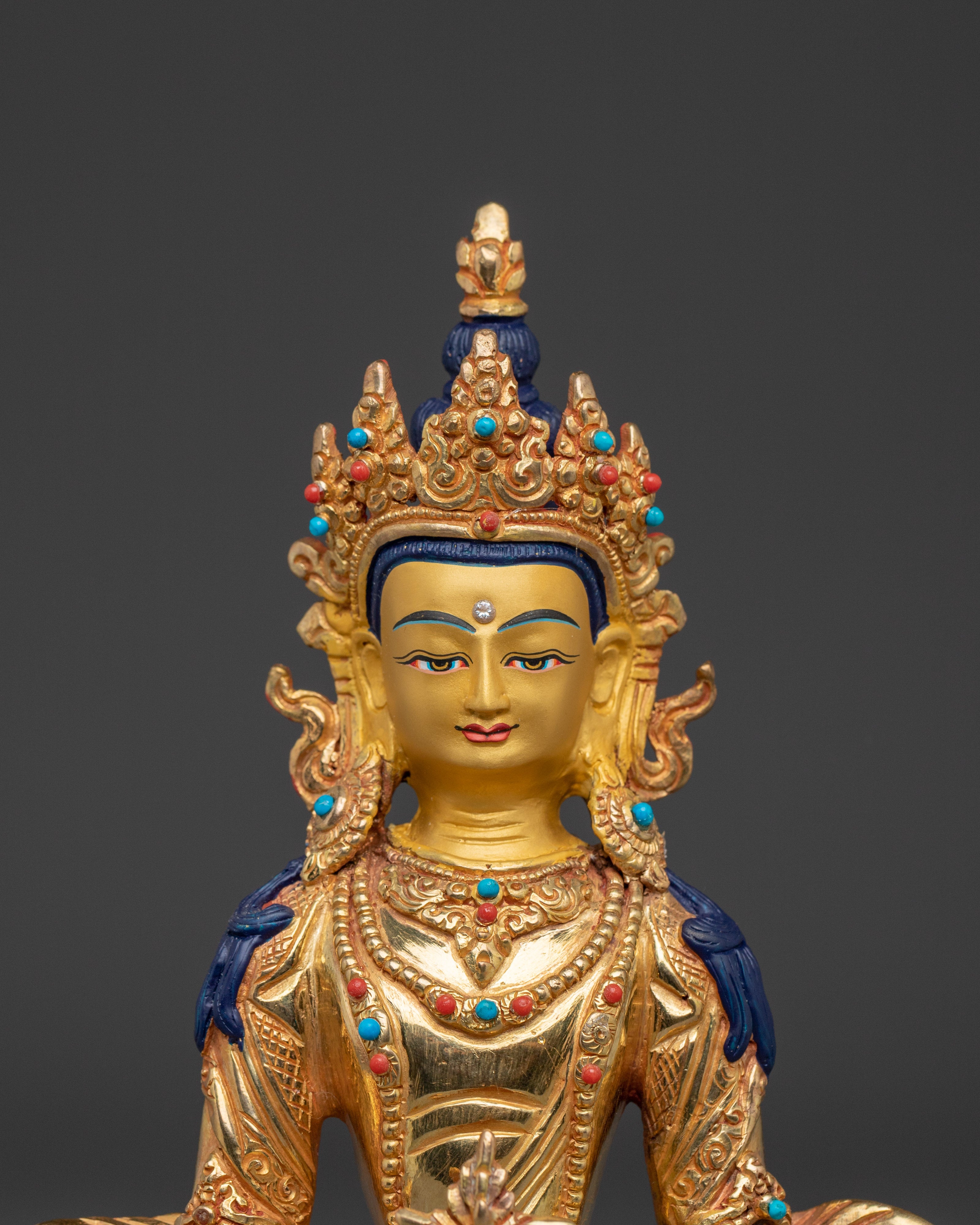 Handcrafted Amitayus copper statue | Meditation and Spiritual Longevity