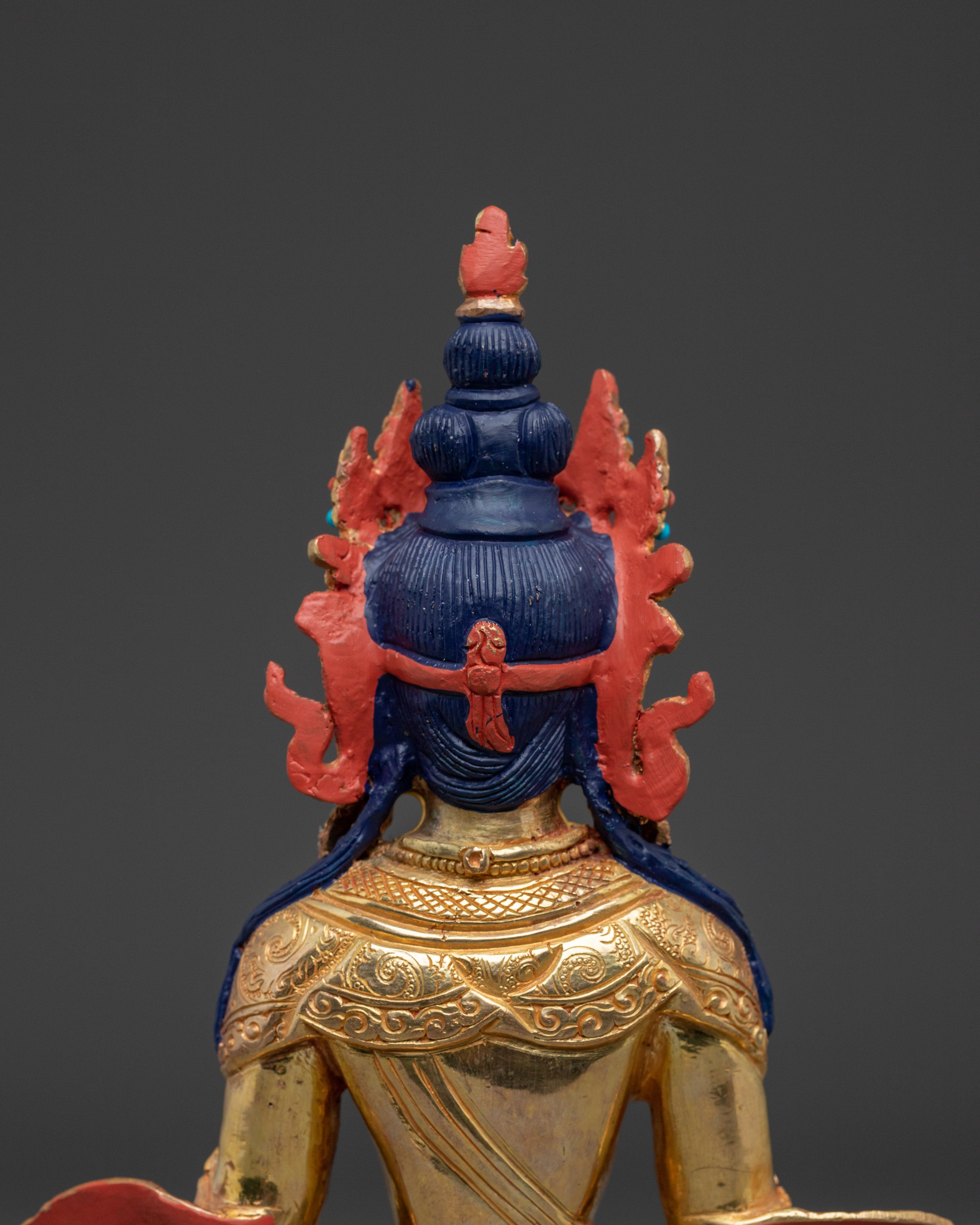 Handcrafted Amitayus copper statue | Meditation and Spiritual Longevity