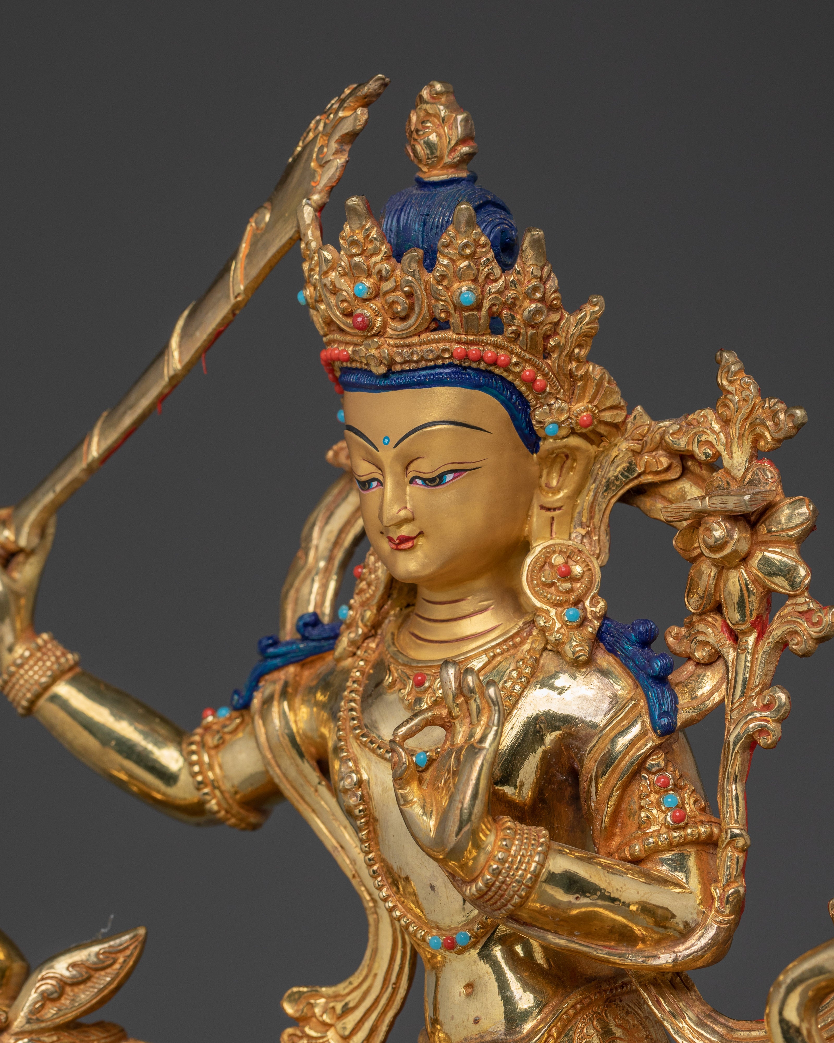 Wisdom Icon Manjushri Artwork | Divine Bodhisattva Manjughosa