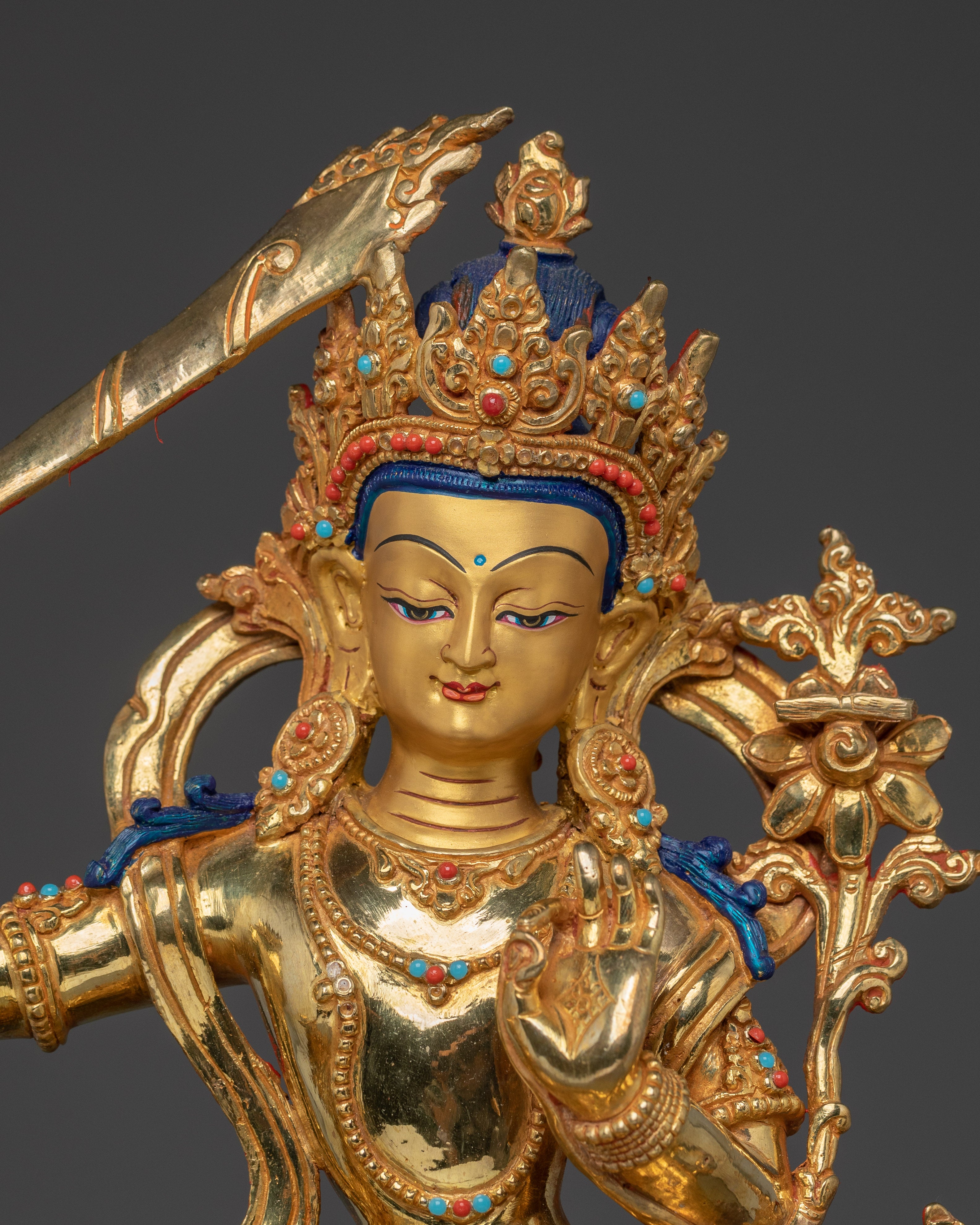 Wisdom Icon Manjushri Artwork | Divine Bodhisattva Manjughosa