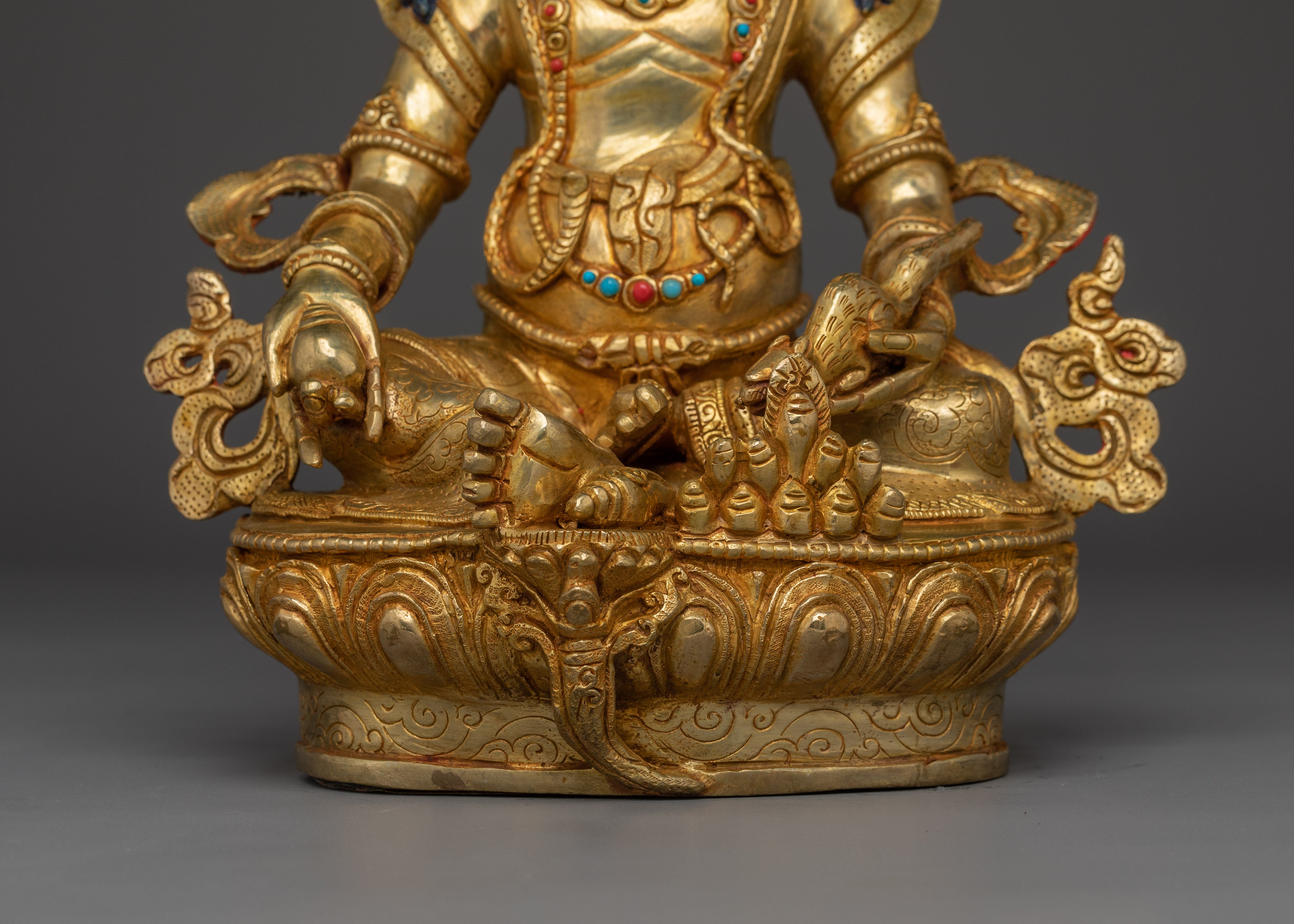 Dzambhala Copper Body Statue | Wealth and Prosperity Buddha