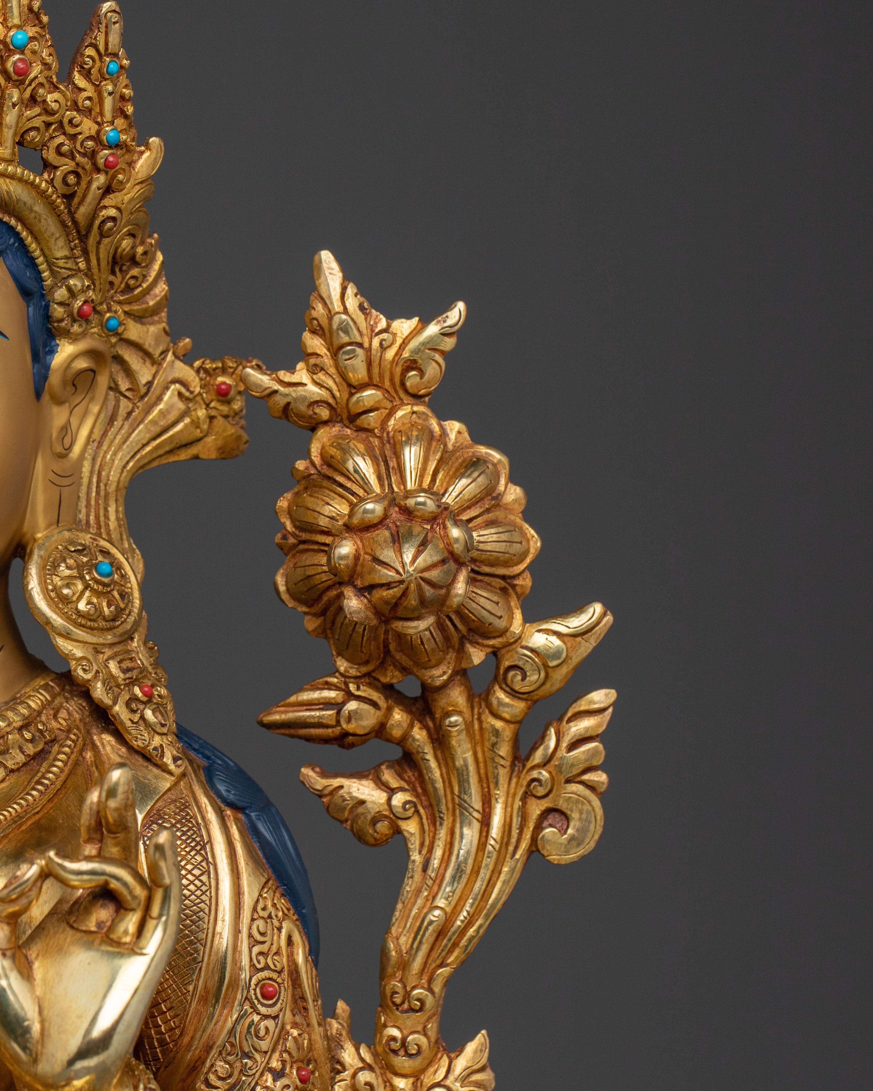 Vibrant Green Tara Statue | Shyama Tara - Swift Action Deity