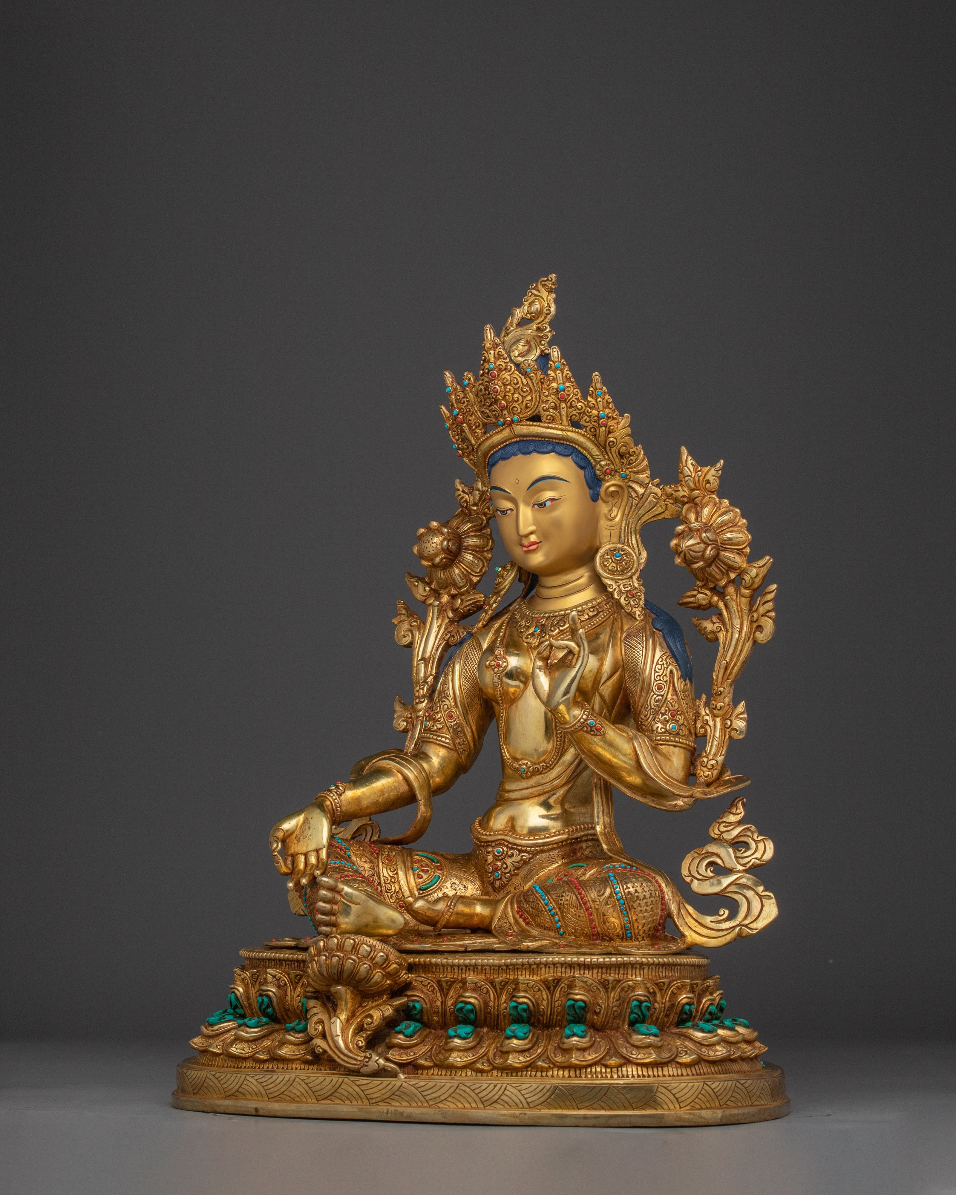 Vibrant Green Tara Statue | Shyama Tara - Swift Action Deity