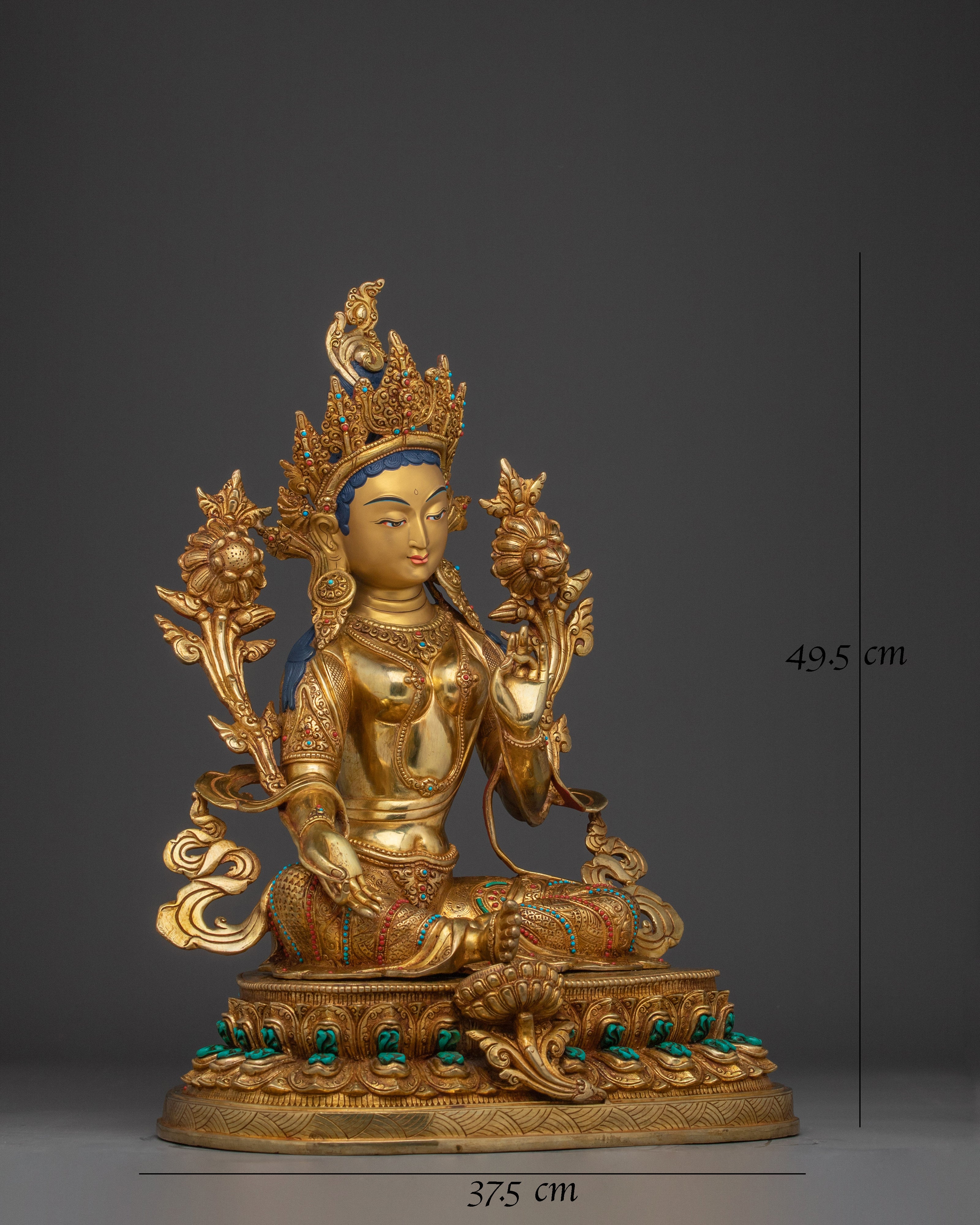 vibrant-green-tara-statue