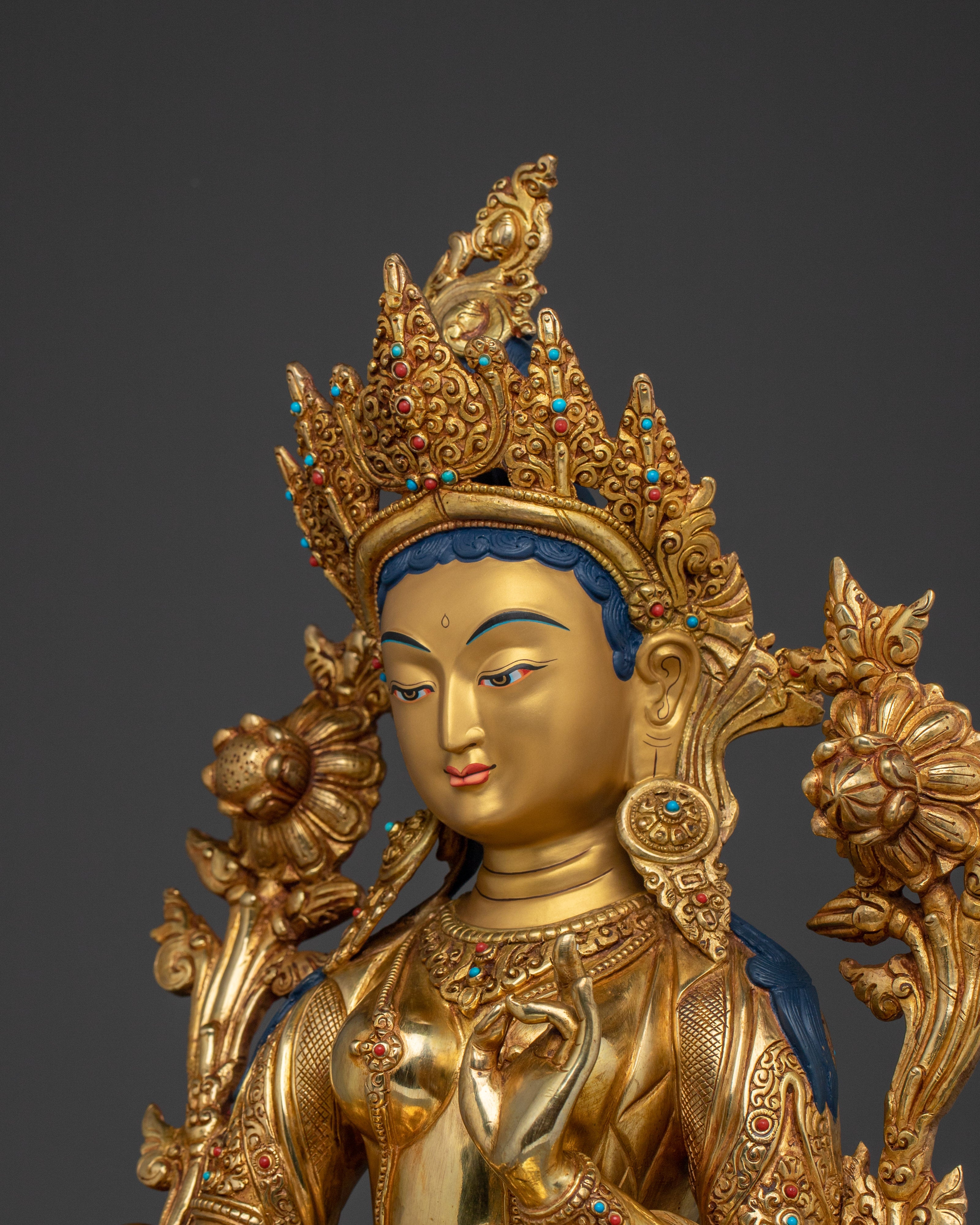 Vibrant Green Tara Statue | Shyama Tara - Swift Action Deity