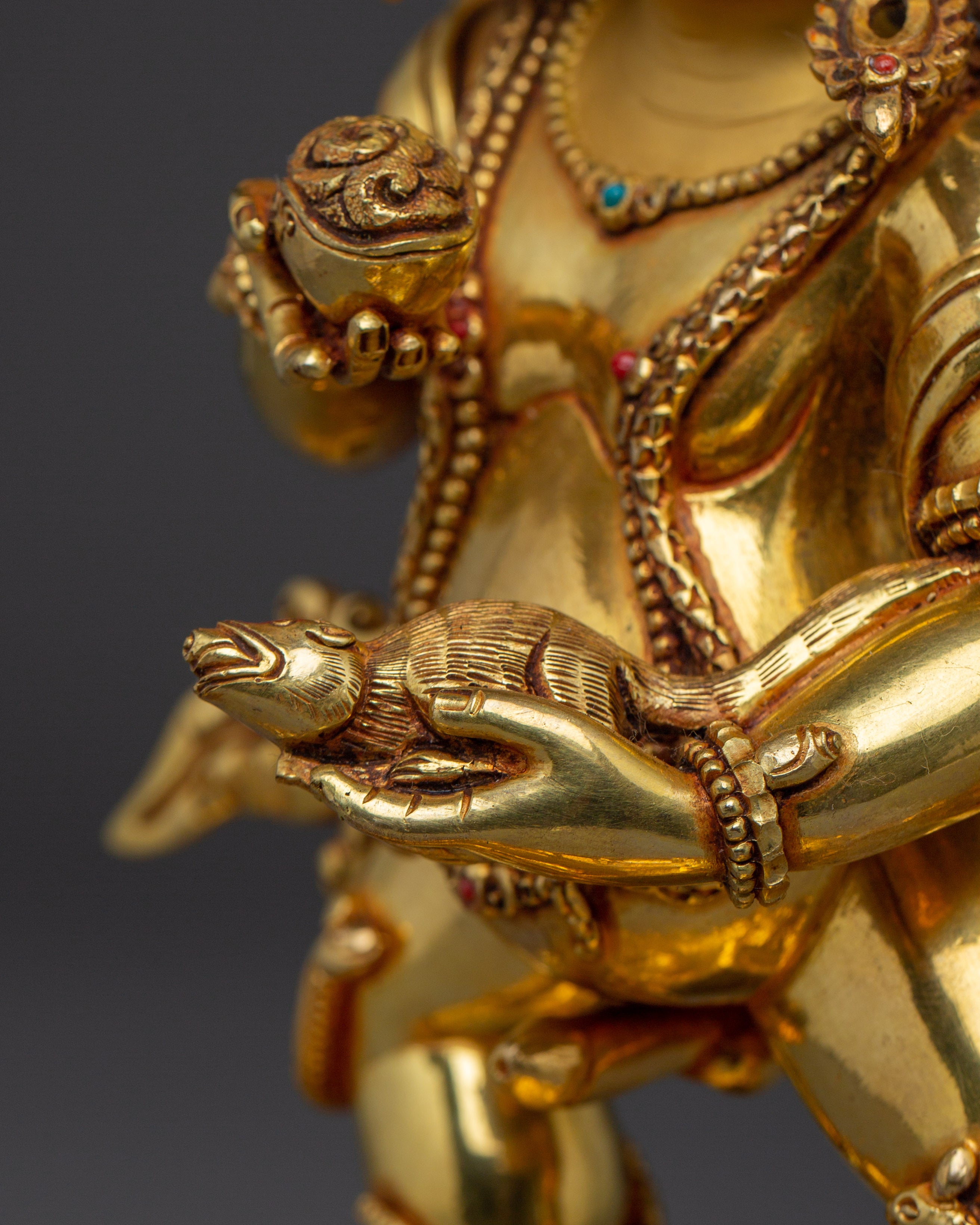 Wealth Guardian Black Dzambhala | Himalayan Handmade Artwork