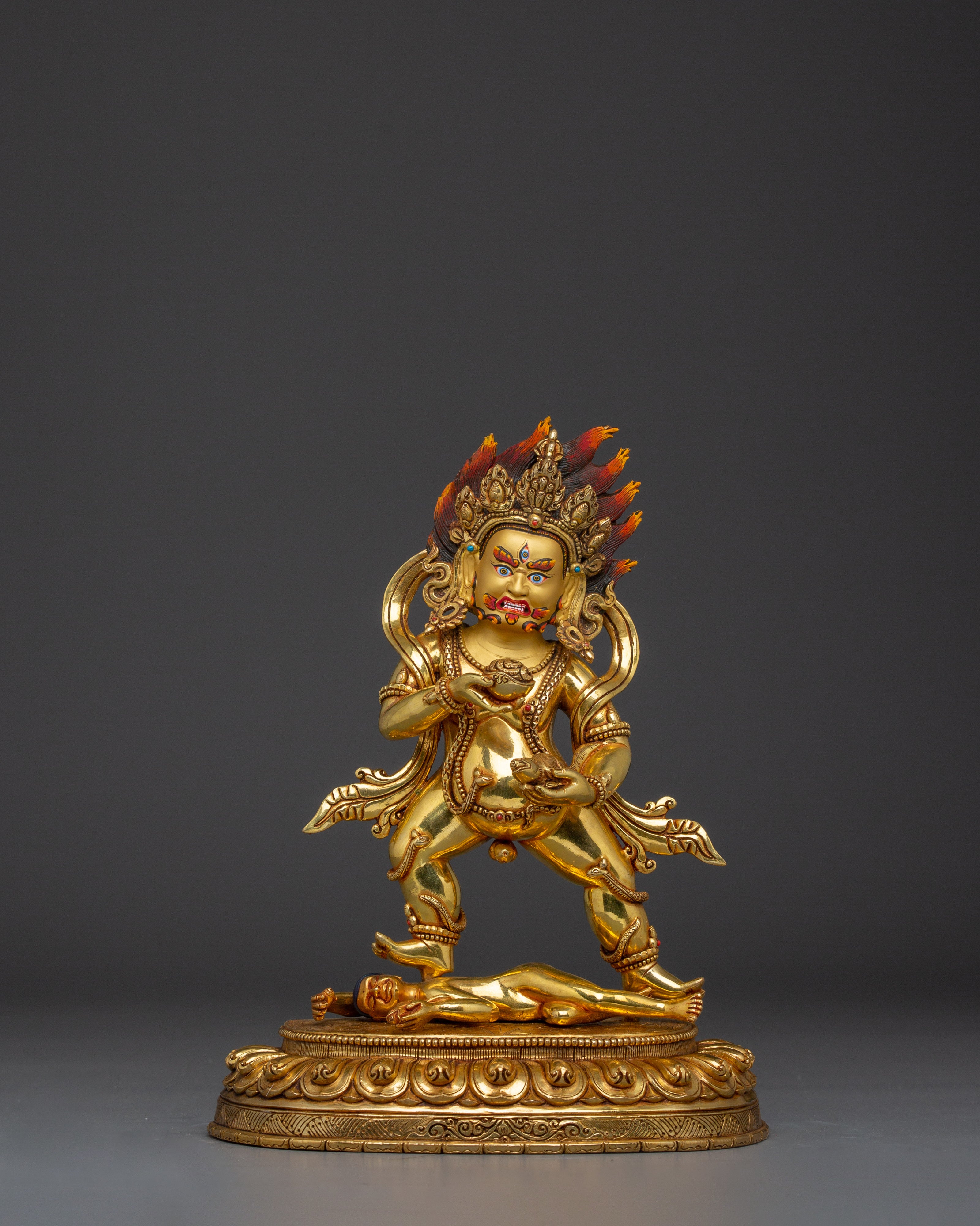 Wealth Guardian Black Dzambhala | Himalayan Handmade Artwork