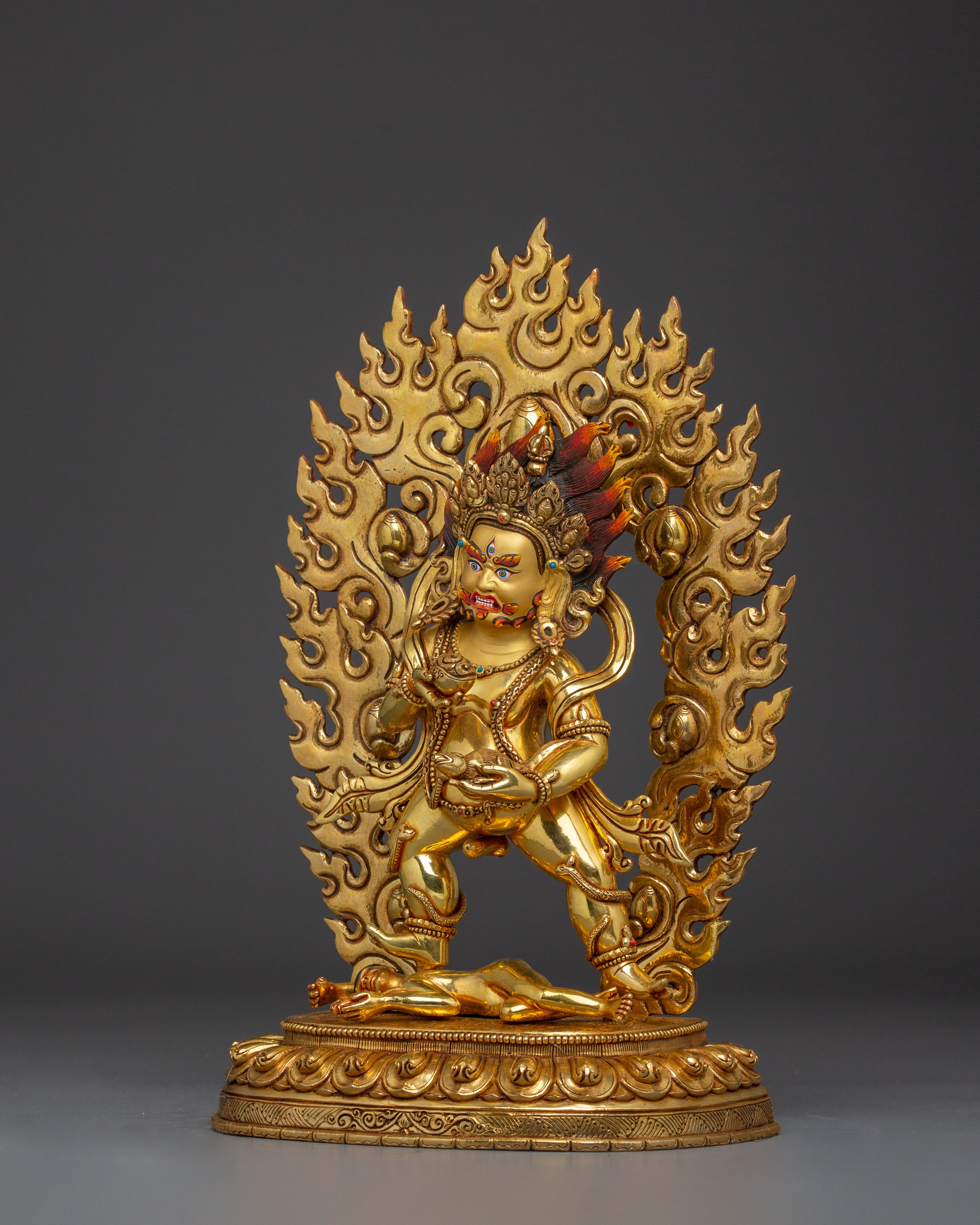 Wealth Guardian Black Dzambhala | Himalayan Handmade Artwork