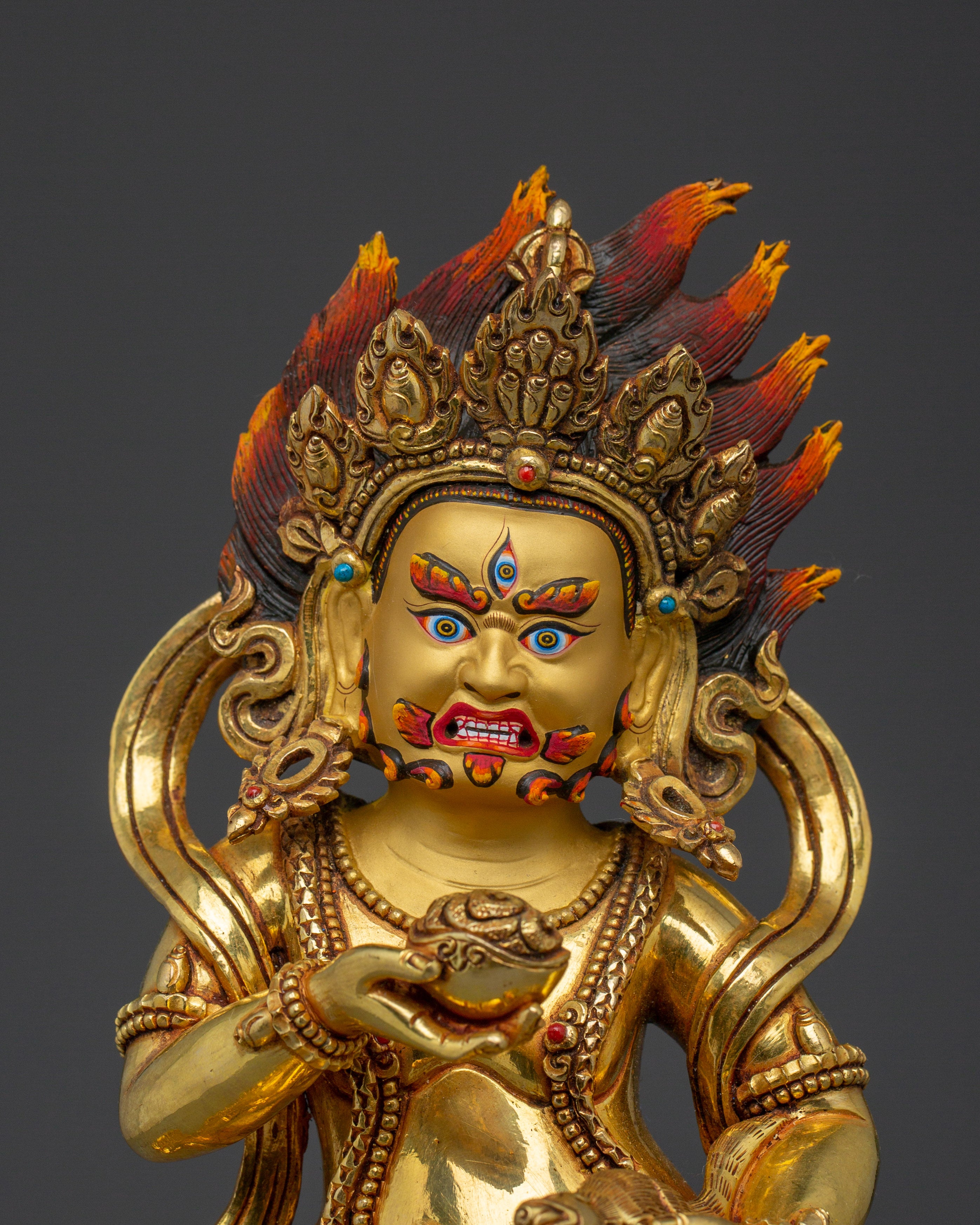 Wealth Guardian Black Dzambhala | Himalayan Handmade Artwork