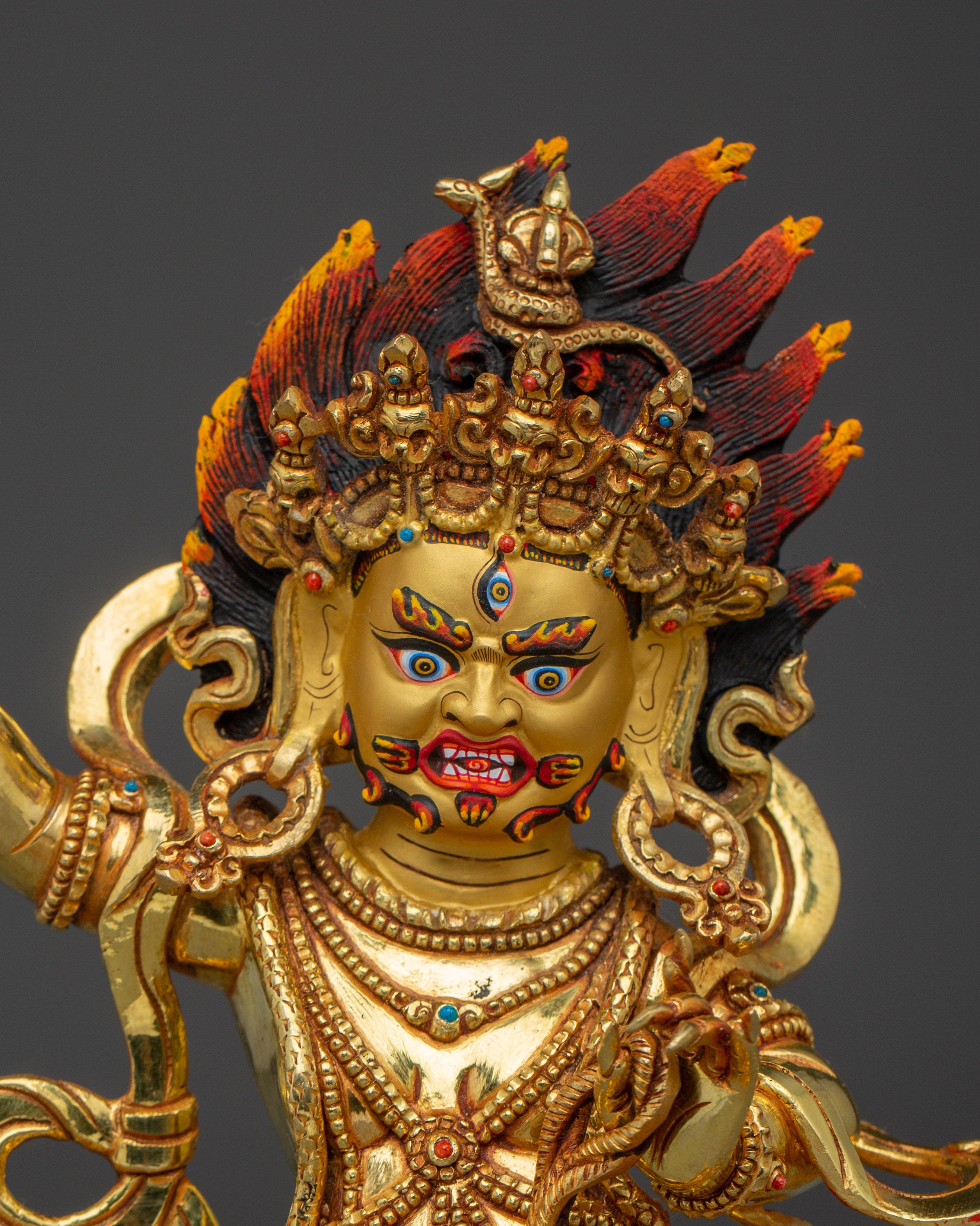 Vajrapani Flaming hlao Statue | Wrathful Bodhisattva Figurine