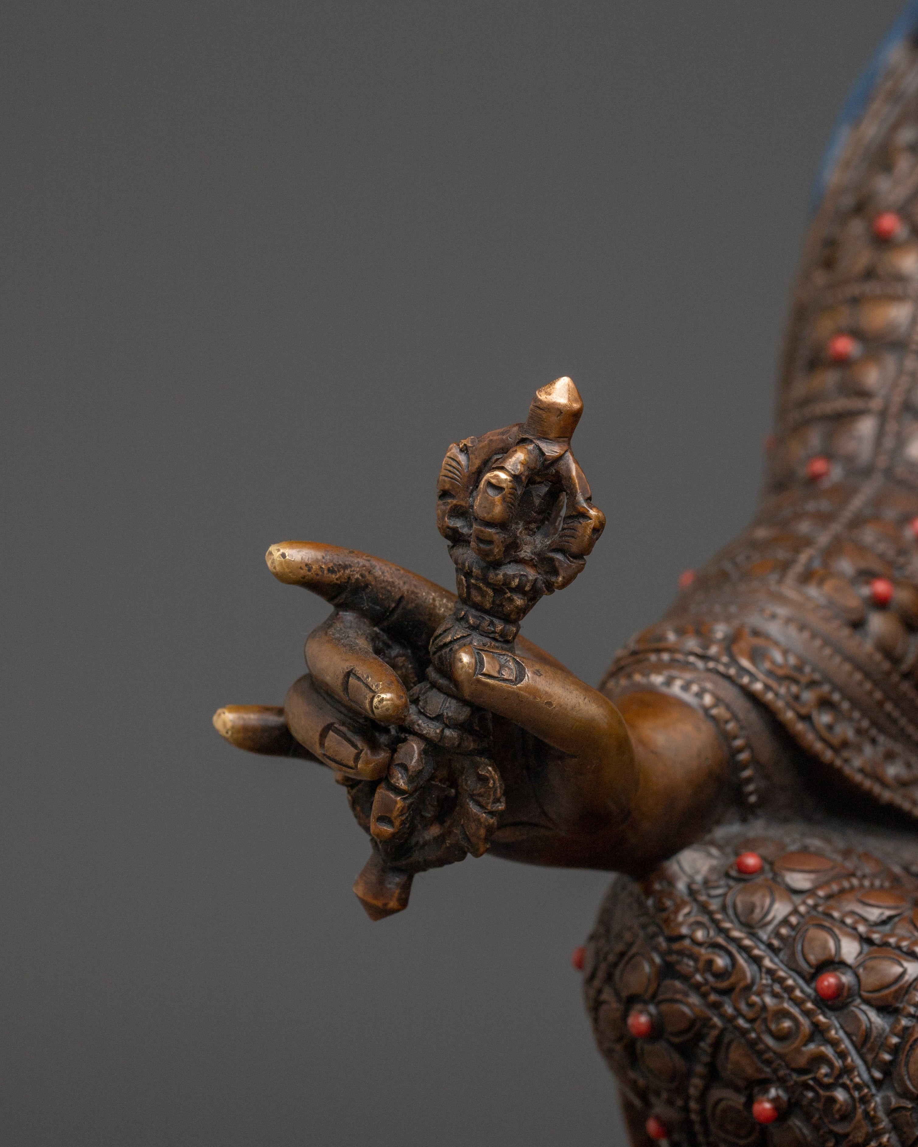 Guru Rinpoche 24K Gold Gilded Statue | Copper Tibetan Deity Sculpture