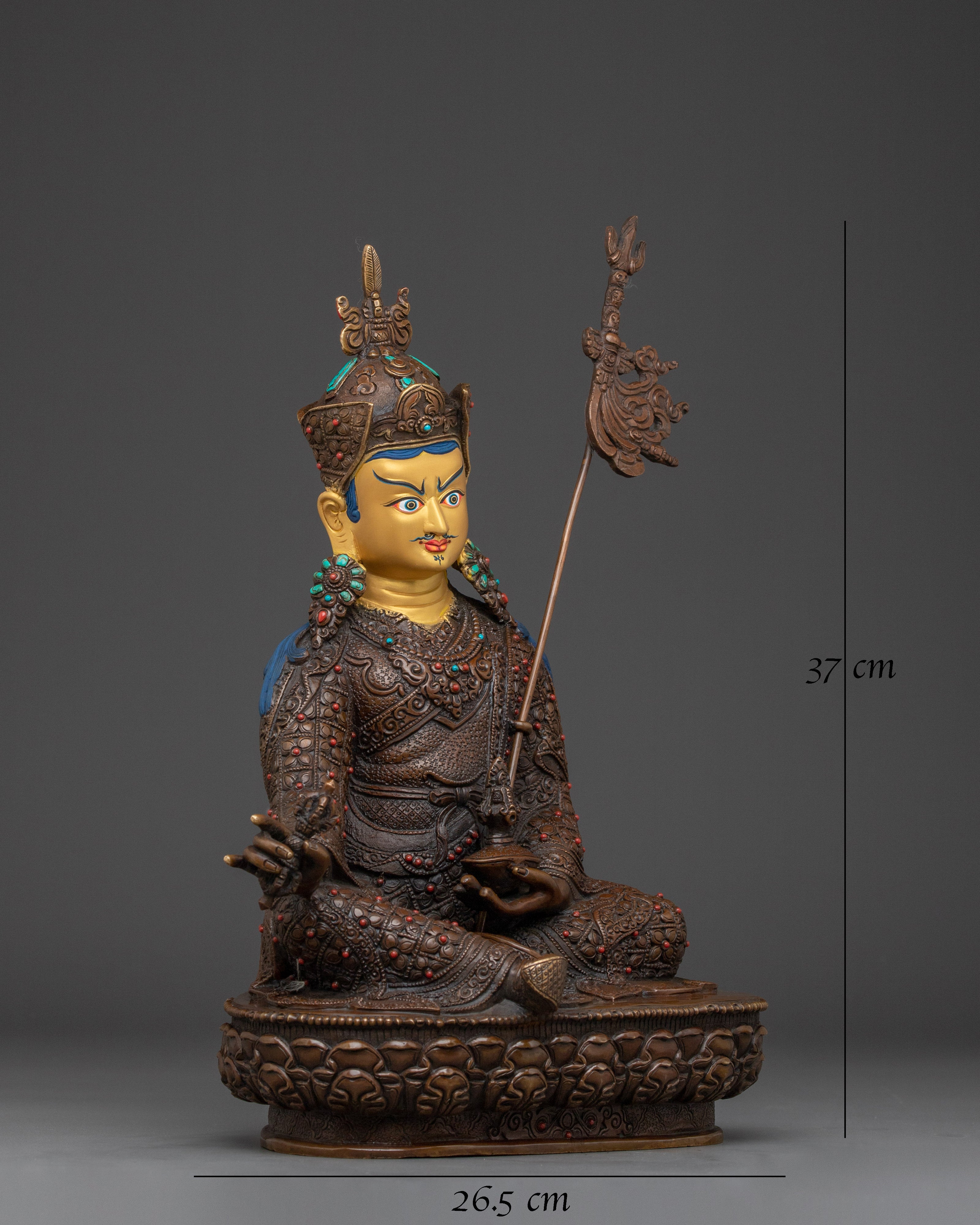 Guru Rinpoche 24K Gold Gilded Statue