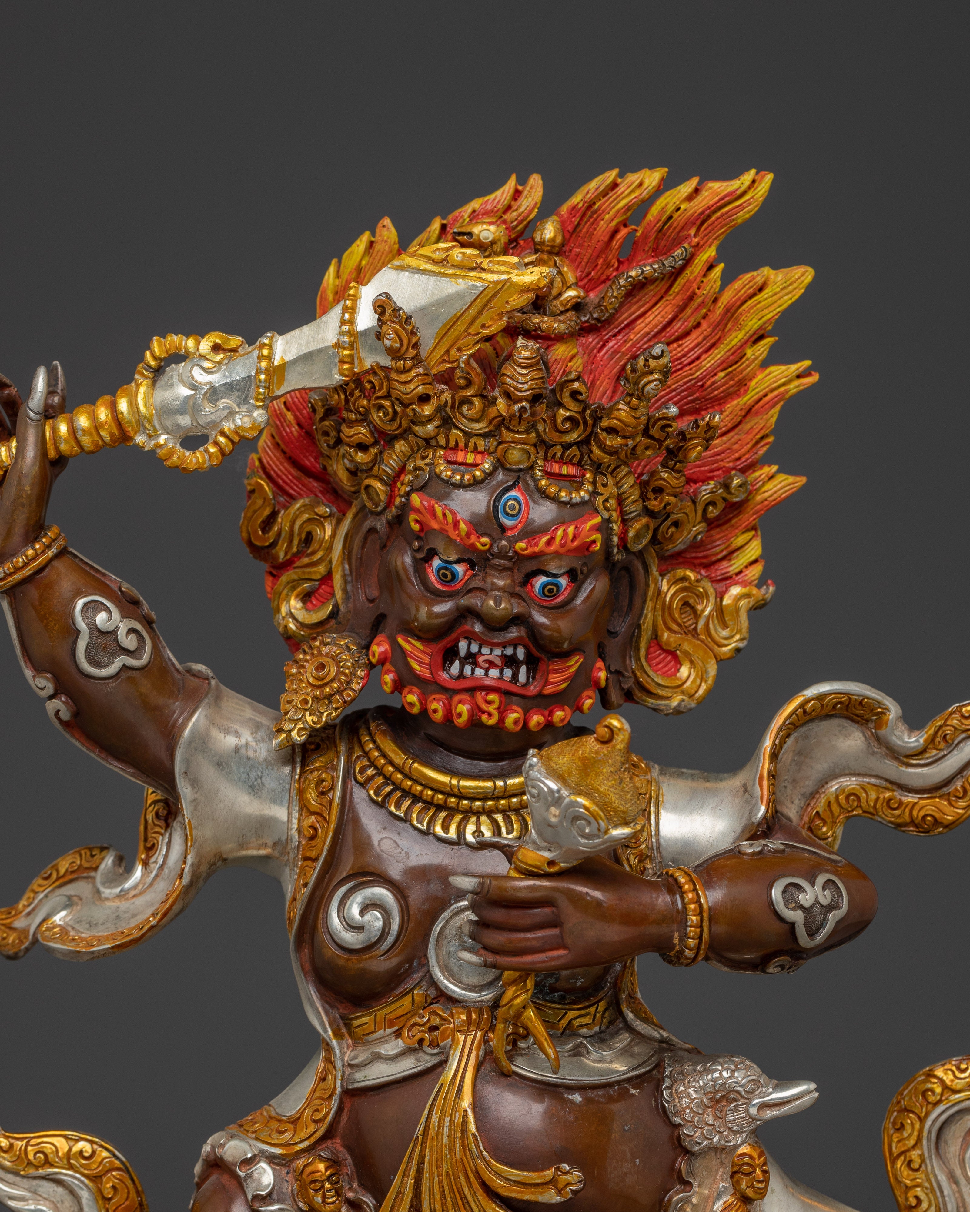 Dharma Guardian Mahakala Bernagchen Statue | Wrathful Protector