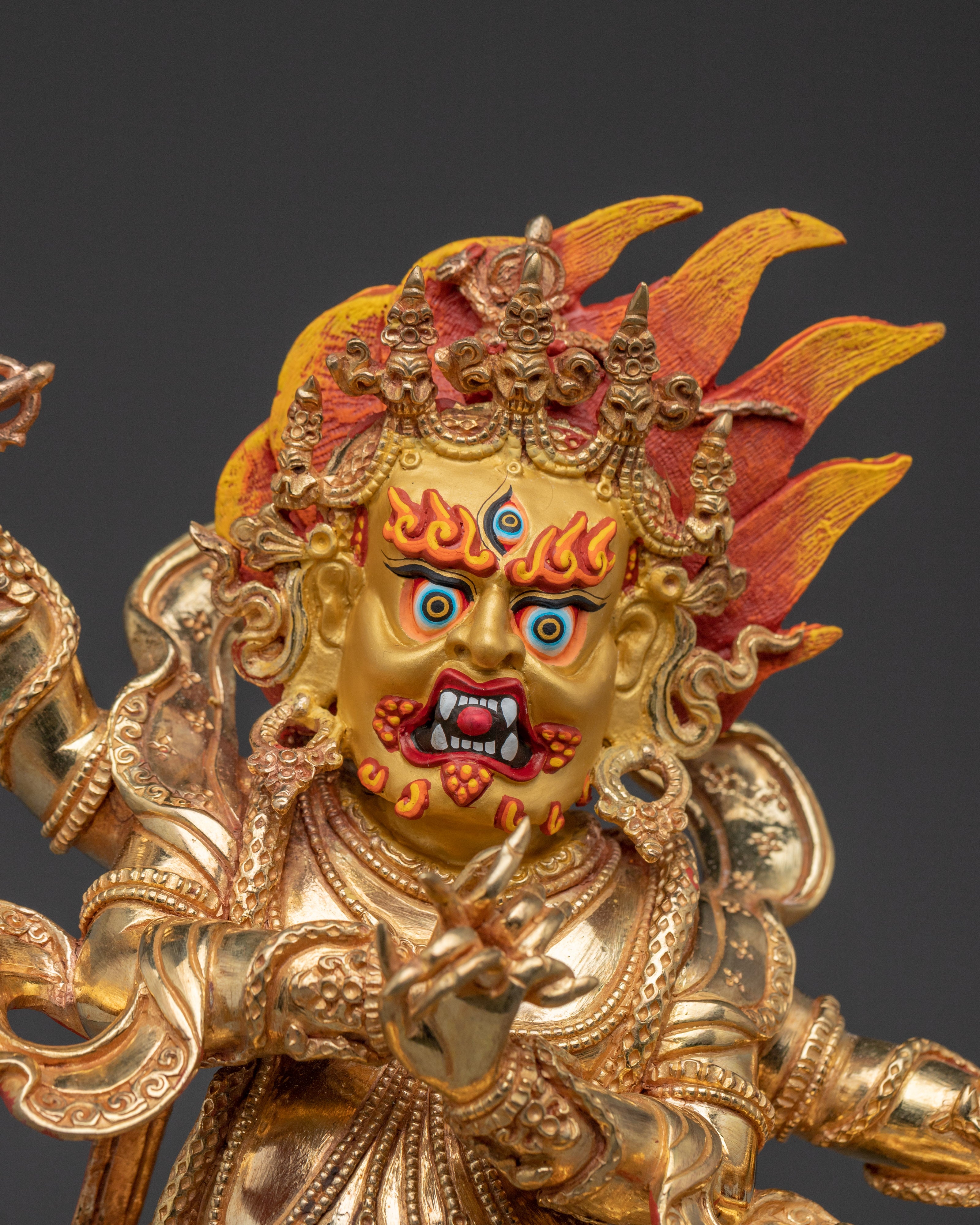 Buddhist Guardian Four Armed Vajrapani | Wrathful Protector Deity