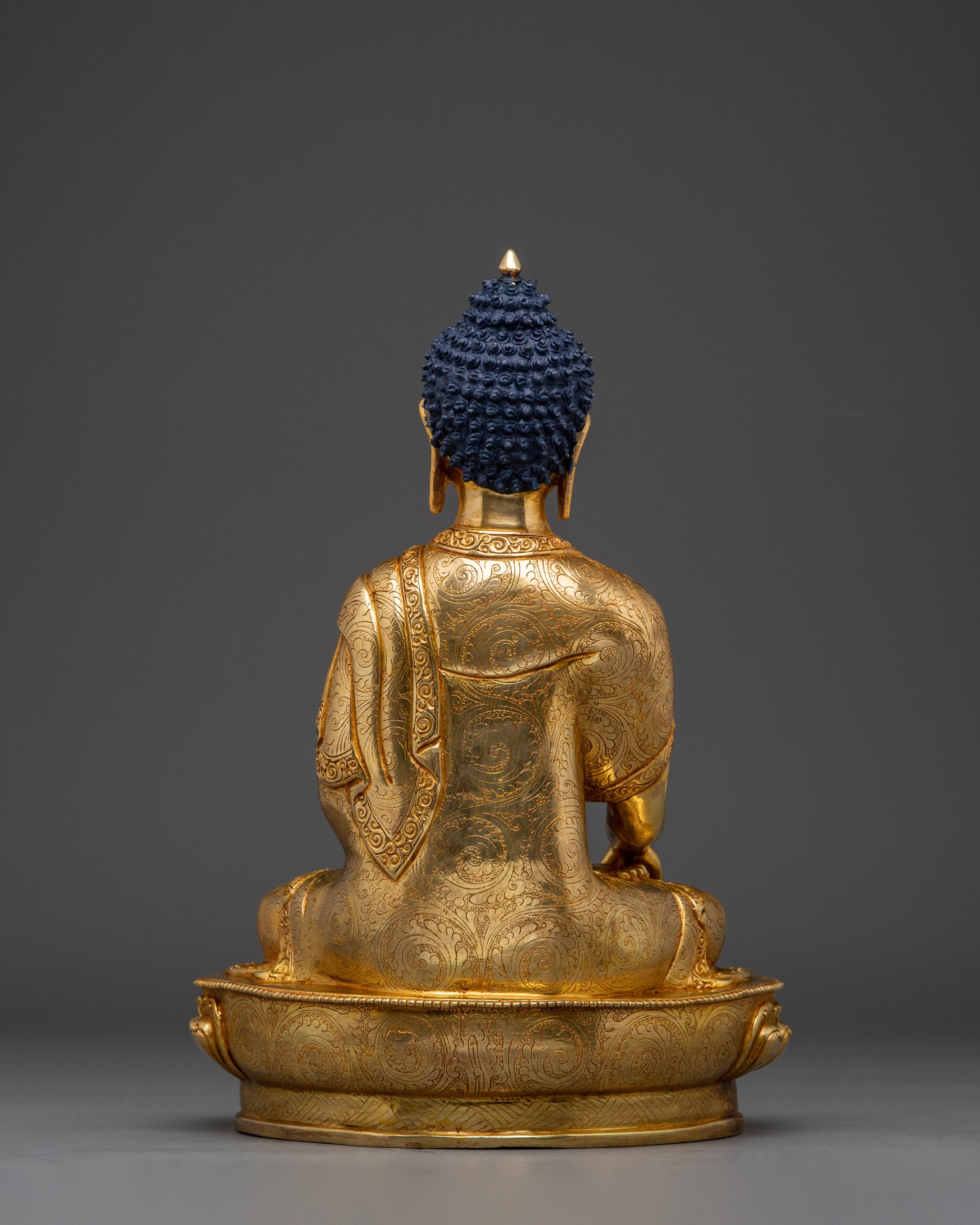 Handcrafted Shakyamuni Buddha Statue for Meditation | 24K Gold Gilded Copper Sculpture