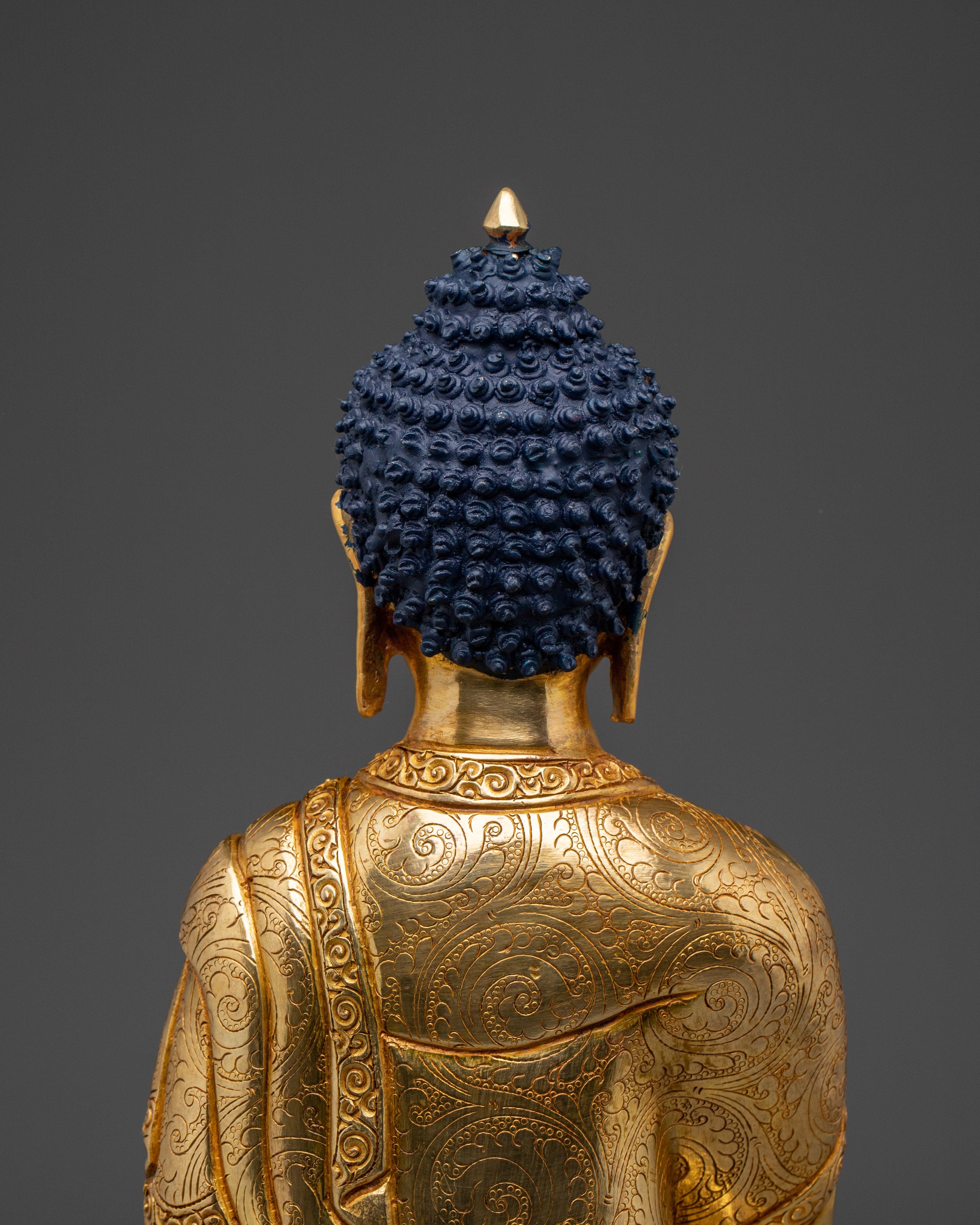 Handcrafted Shakyamuni Buddha Statue for Meditation | 24K Gold Gilded Copper Sculpture